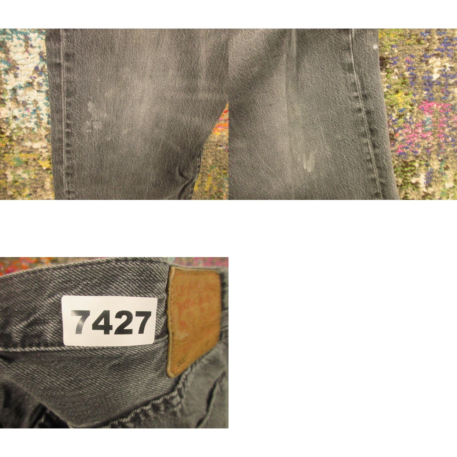 Levi's LEVI'S 501 Jeans 34x32 Regular Rise Black Denim Button Fly Straight 5-Pocket Mens Vintage? No Size US 34 / EU 50 - 9 Thumbnail