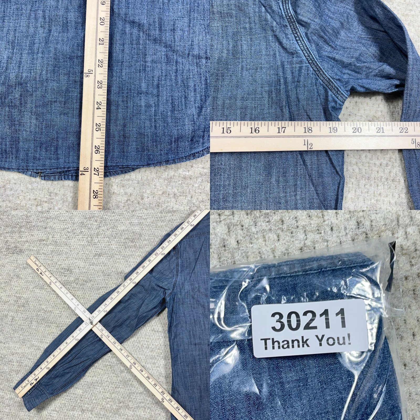 Levi's Levi's Shirt Men Medium Blue Chambray Denim Modern Button-Up Western Pockets Size US M / EU 48-50 / 2 - 8 Thumbnail