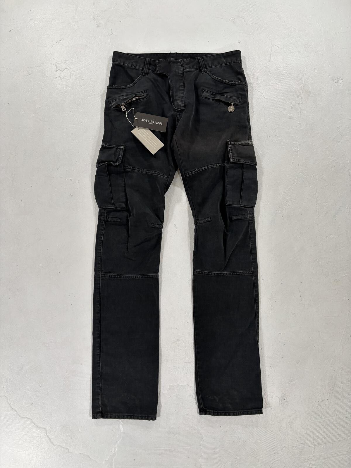 Balmain × H&M Wool Cargo Biker Pants | Grailed