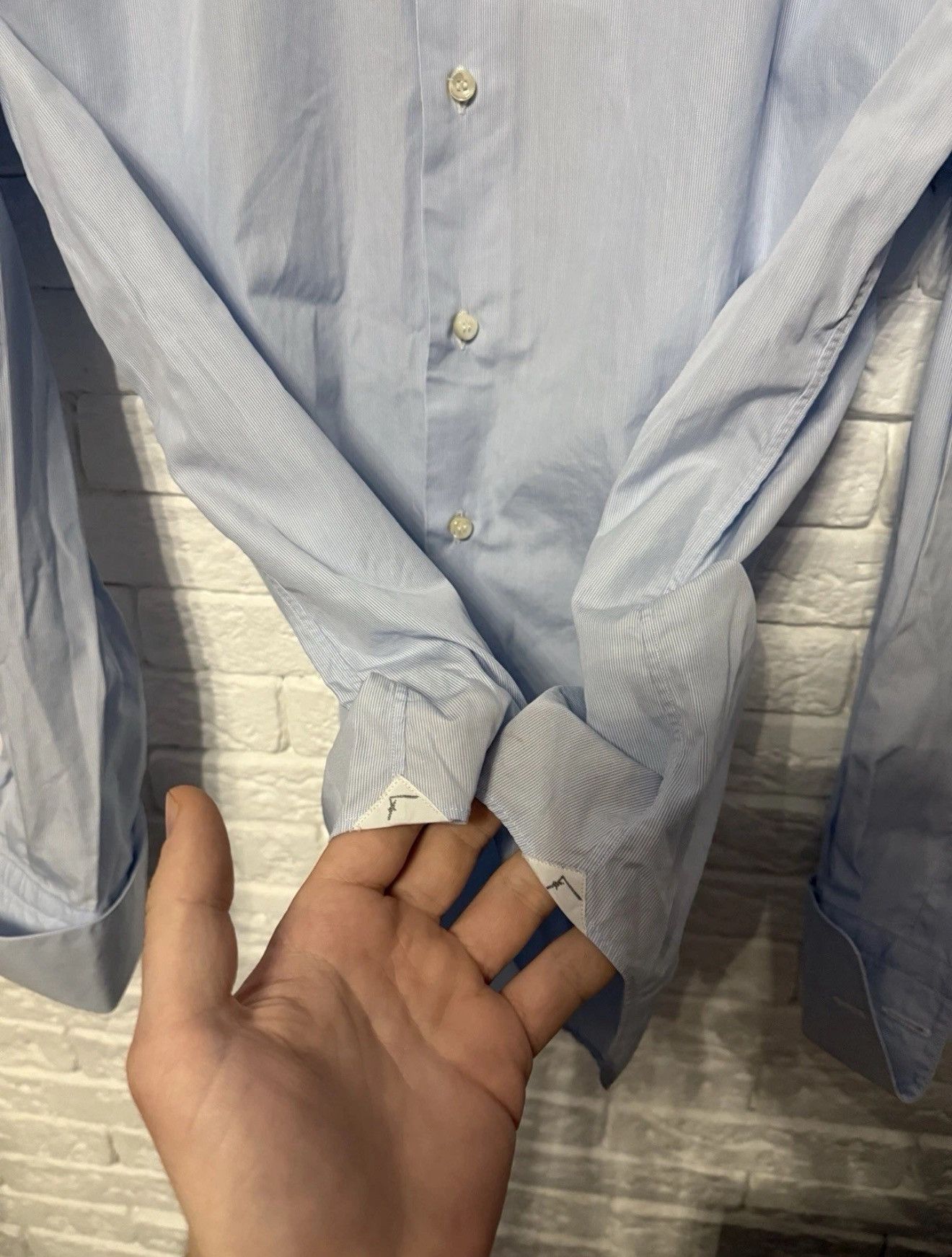 Salvatore Ferragamo Salvatore Ferragamo Auth Shirt Striped Patern Italy Made Size US L / EU 52-54 / 3 - 5 Thumbnail
