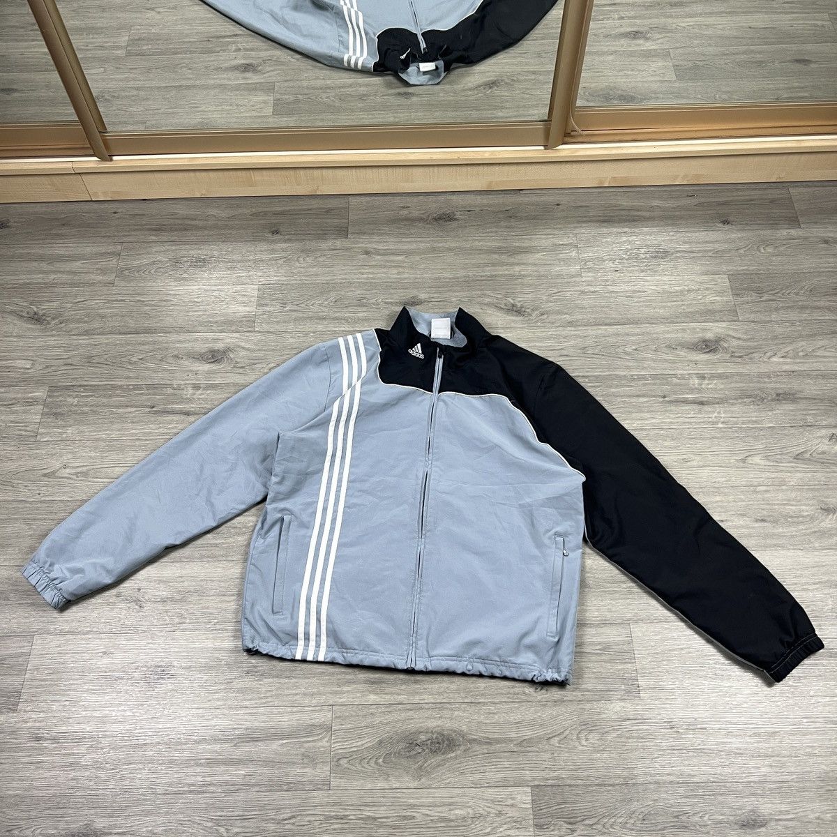 Adidas Vintage Adidas Clima365 Track Jacket Grey Black 3-Stripes Size US L / EU 52-54 / 3 - 5 Thumbnail