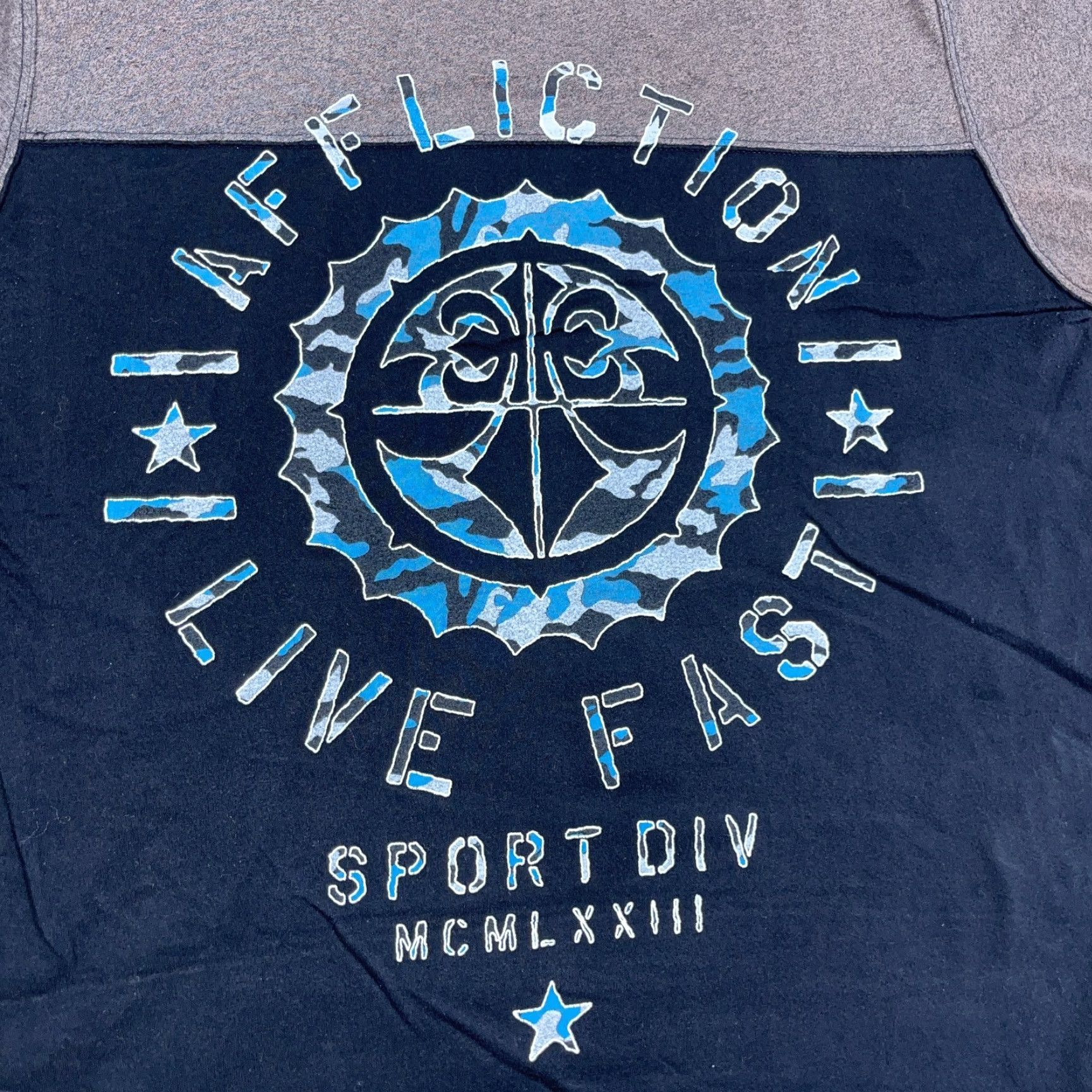 Affliction Affliction Shirt Men XL Black Gray Tee Live Fast MMA Sports Division Adult Size US XL / EU 56 / 4 - 2 Thumbnail
