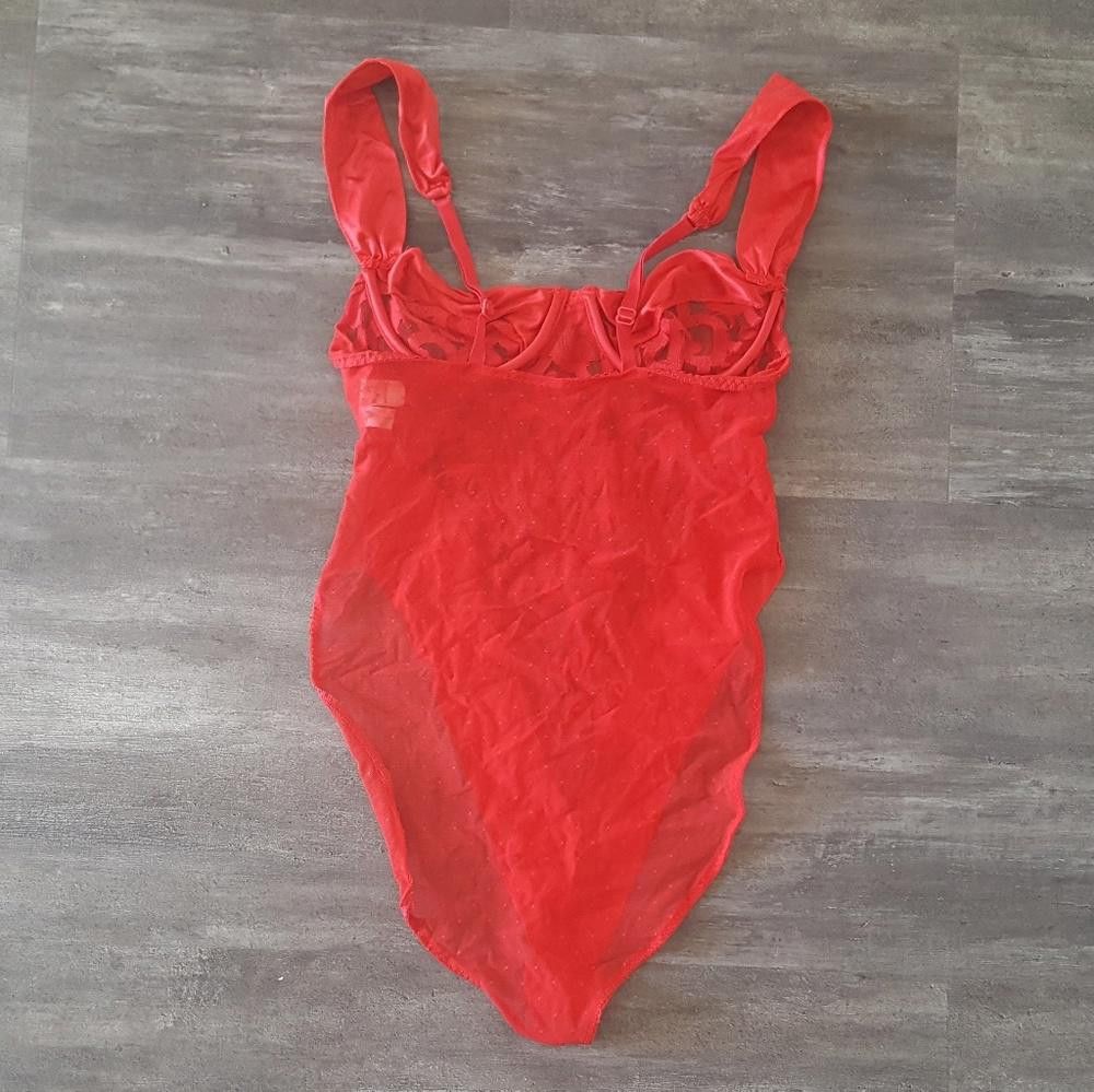 Designer Red Classic Cabernet Bodysuit Lingerie Size ONE SIZE - 2 Thumbnail
