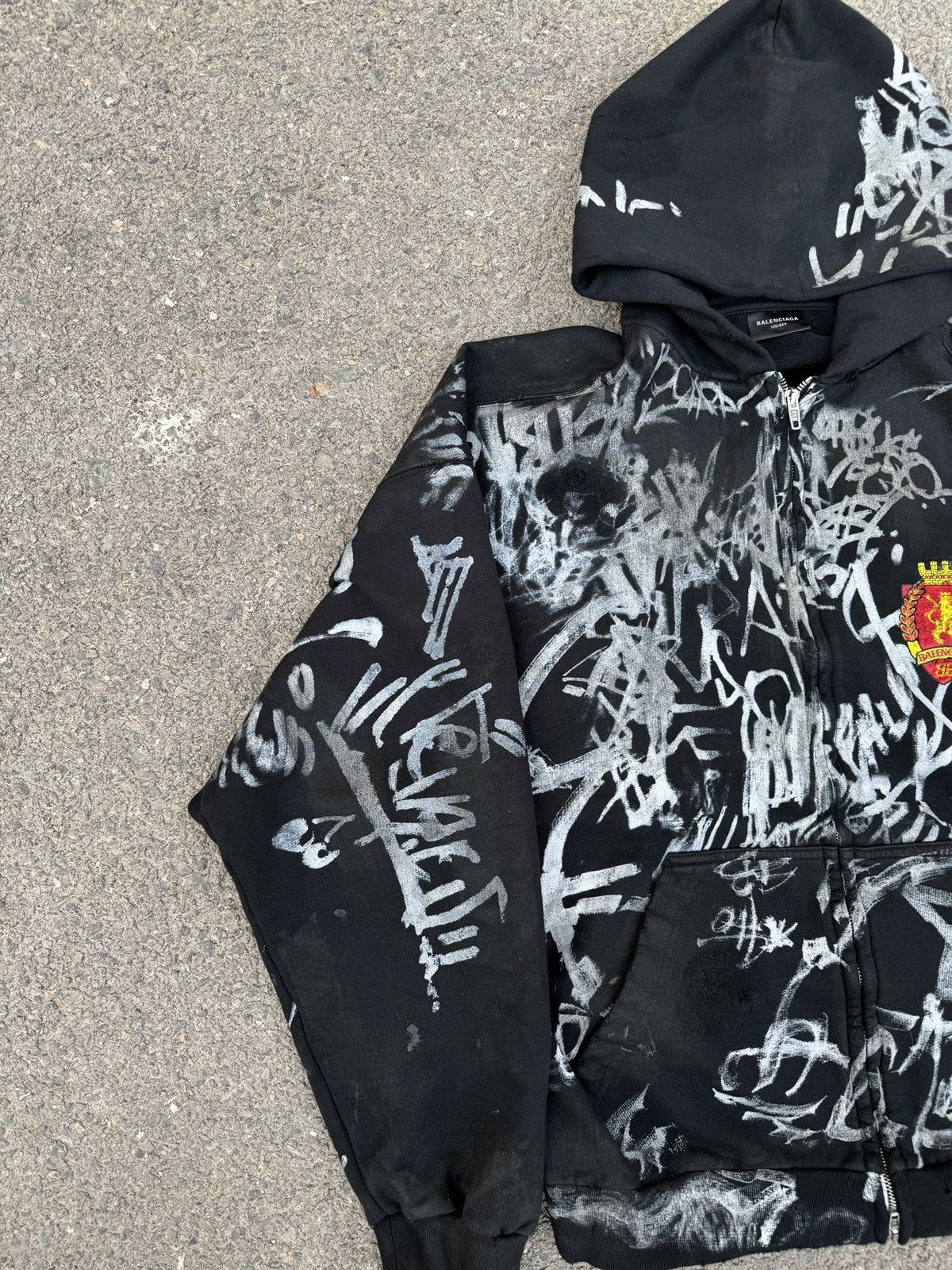 Balenciaga Balenciaga Graffiti Zip Hoodie Black Sz.S Size US S / EU 44-46 / 1 - 7 Thumbnail