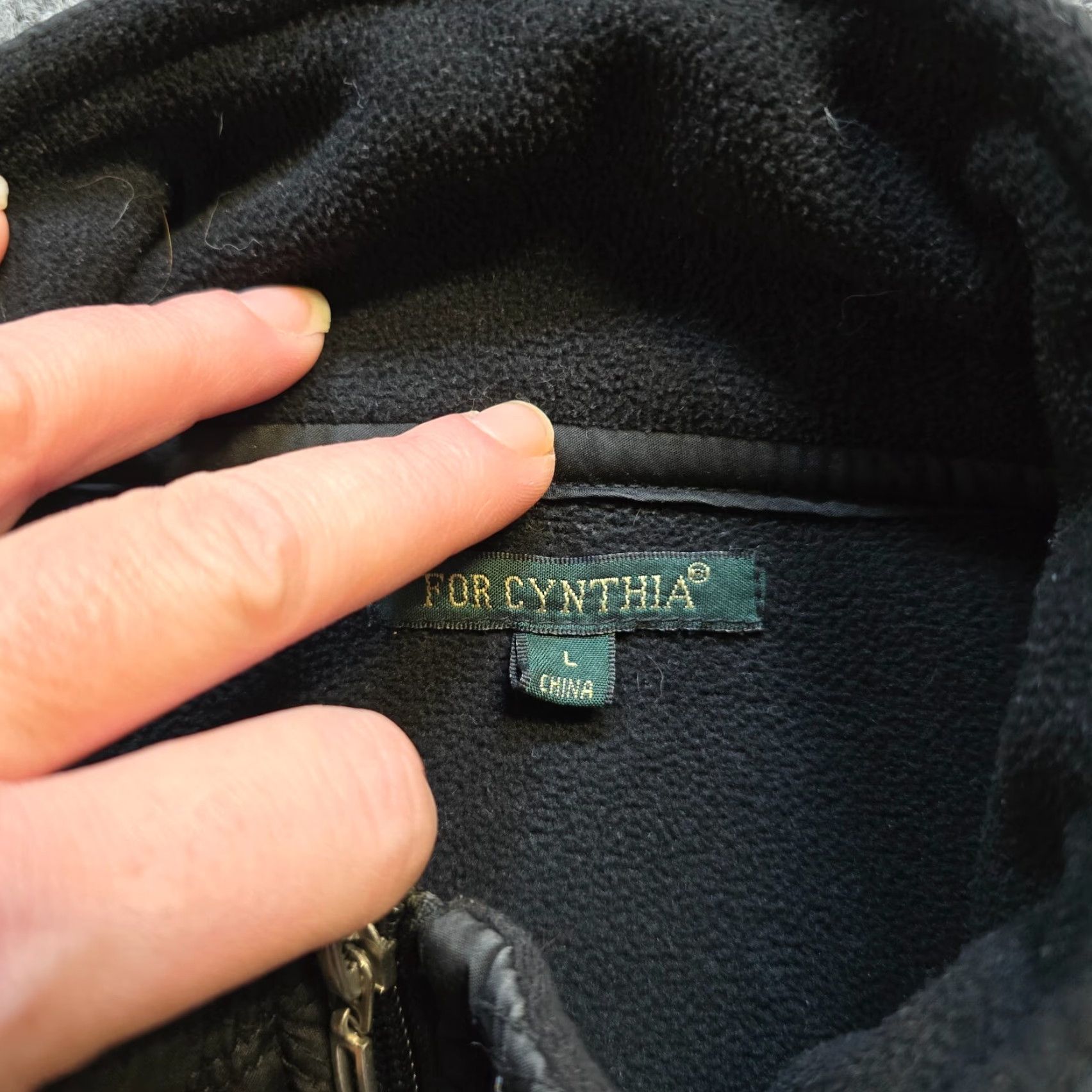 Layer 8 For Cynthia Vest Womens L Black Quilted Fleece Full Zip Layer Casual Size L / US 10 / IT 46 - 3 Thumbnail