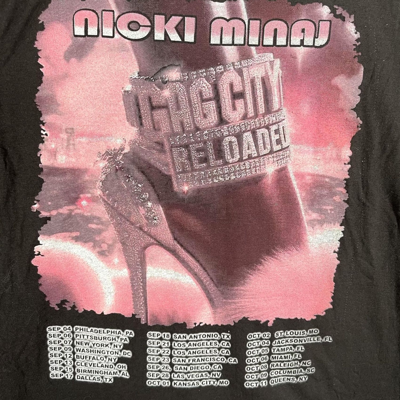 Delta VINTAGE Nicki Minaj Gag City Pink Friday 2 Shirt Mens XL Black Tour Graphic Delta Soft Size US XL / EU 56 / 4 - 4 Thumbnail