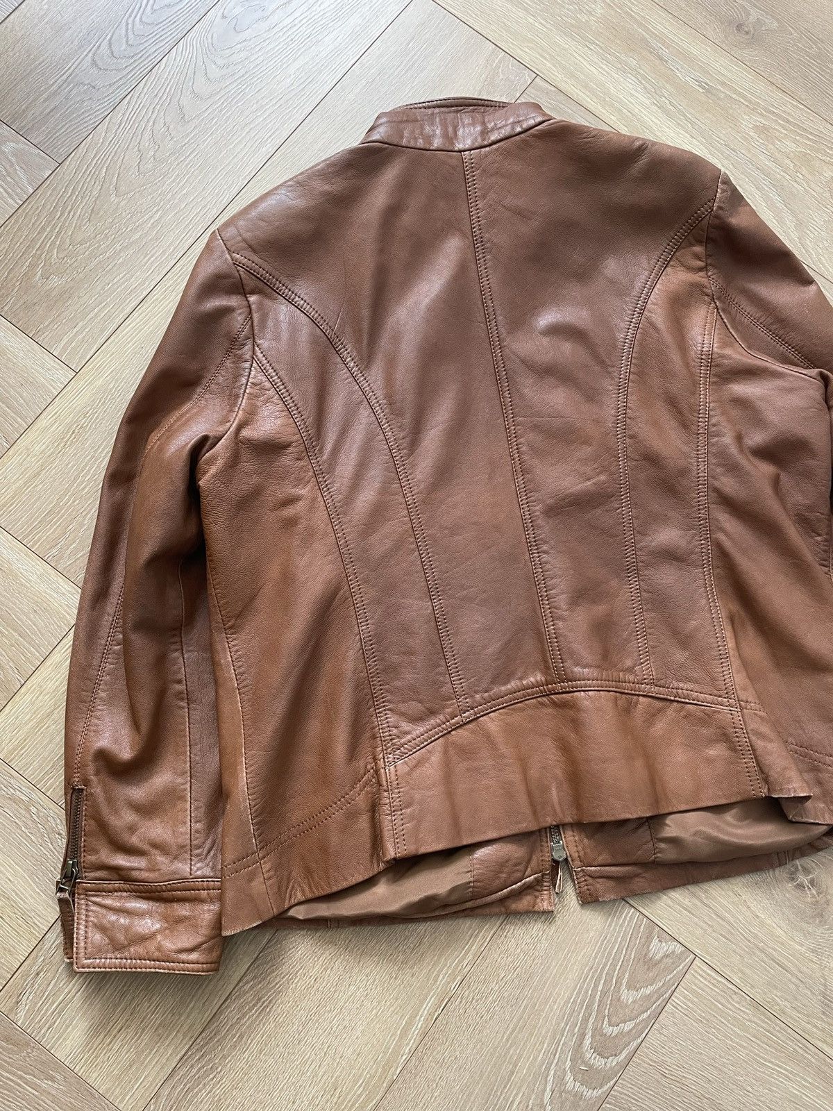 Vintage Brown Retro 90s Genuine Real Leater Bomber Punk Rock Metal Size US M / EU 48-50 / 2 - 7 Thumbnail