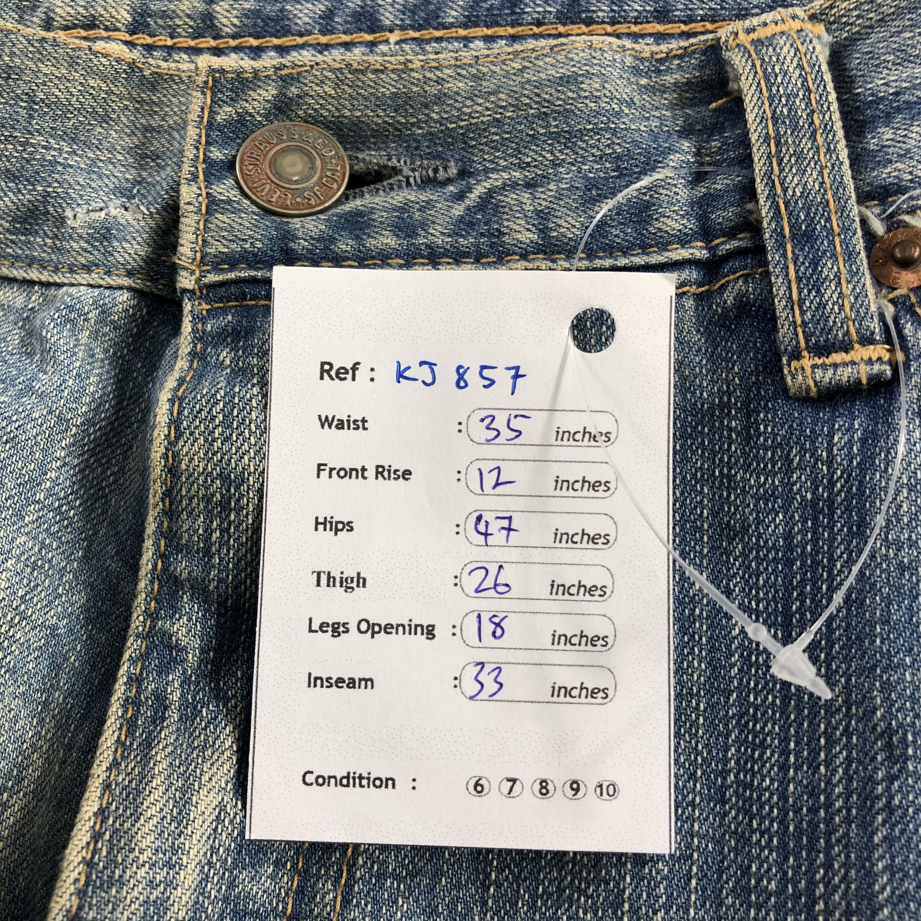 Levi's Vintage Levis 510 Jeans Faded Blue Denim KJ857 Size US 35 - 13 Thumbnail