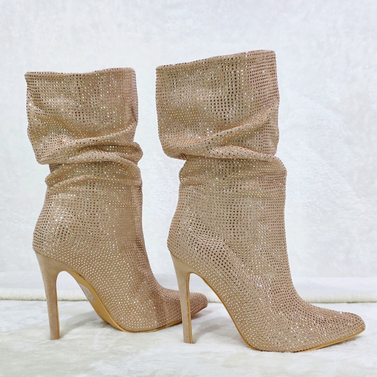 Other Resolve Sparkling Champagne Rose Gold Rhinestone High Heel S Size US 7 / IT 37 - 3 Thumbnail