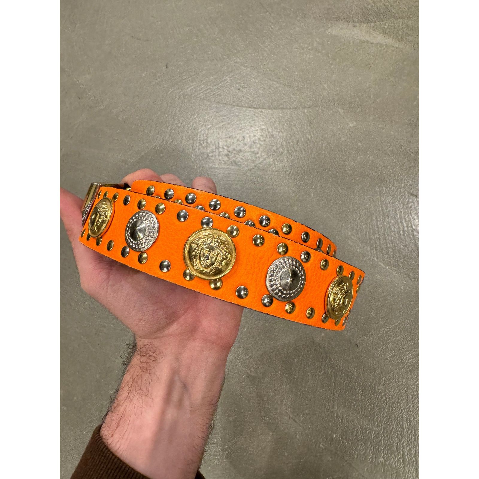 1980s Gianni Versace studded leather belt