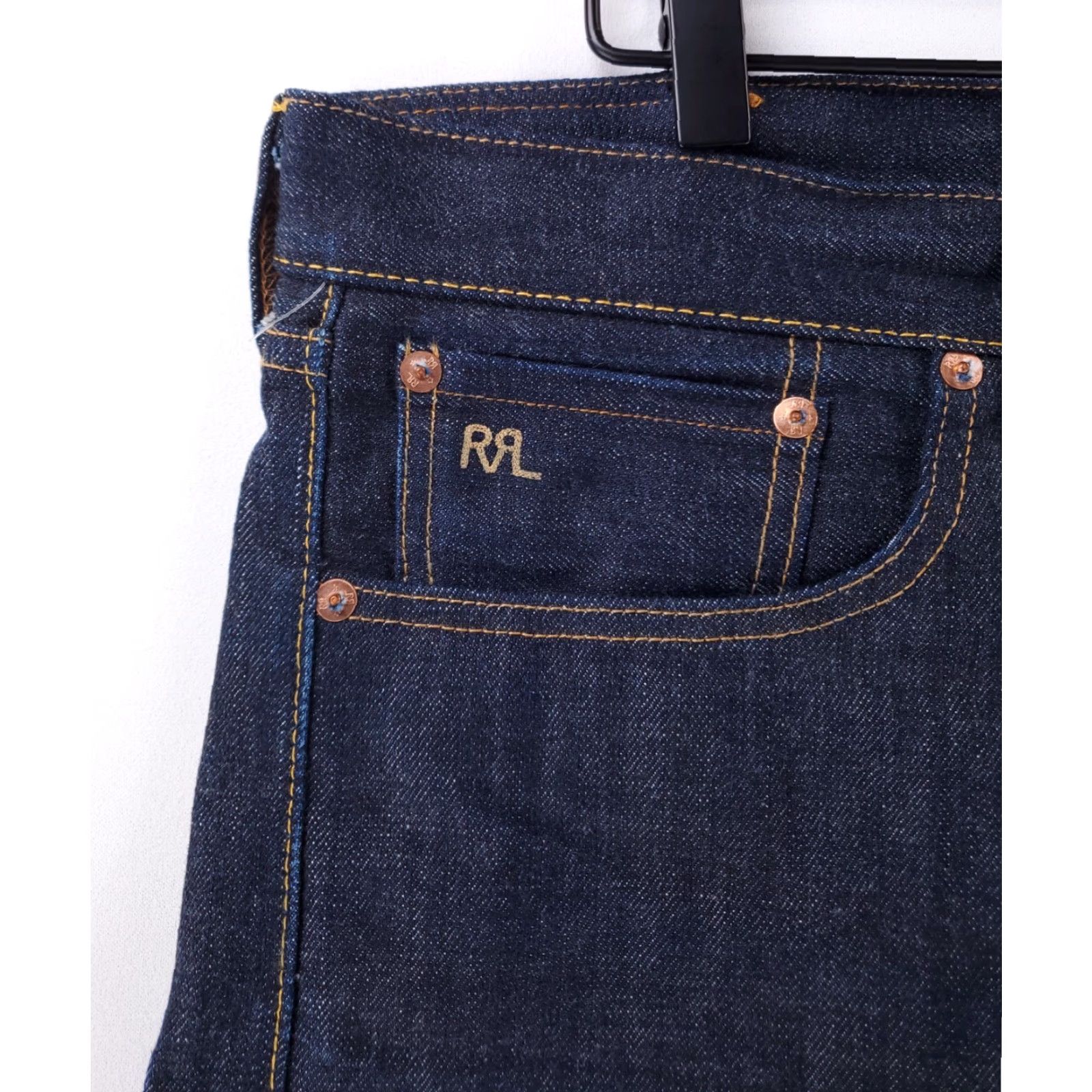 Ralph Lauren RRL Jeans Ralph Lauren Slim Fit Selvedge Mens 36 x 34 Actual Blue Straight 33 x 32 34 Inseam Blue Mens Size US 36 / EU 52 - 4 Thumbnail