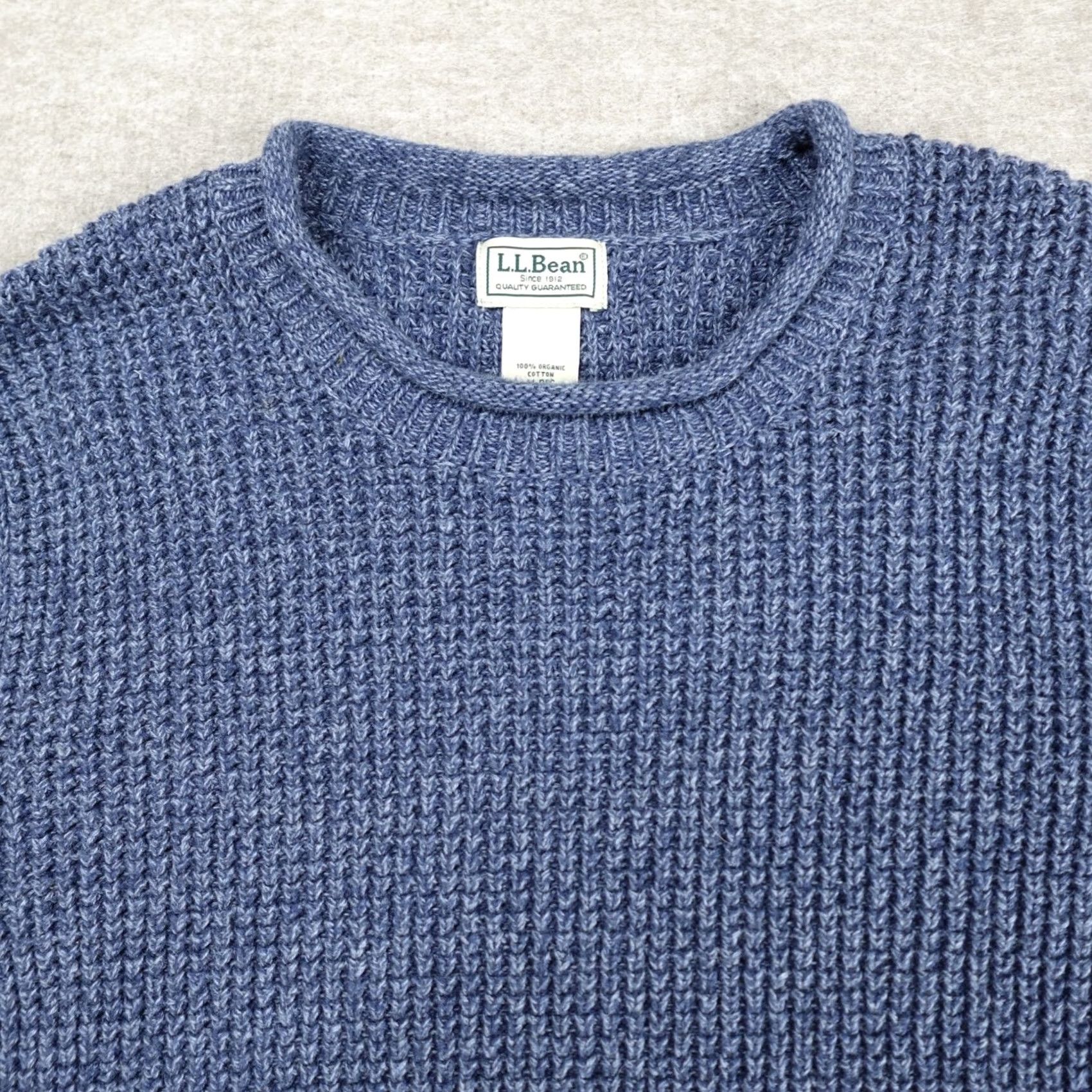 Vintage Mens L.L. Bean Sweater Medium Blue Heather Roll Neck Organic Cotton Size US M / EU 48-50 / 2 - 2 Thumbnail