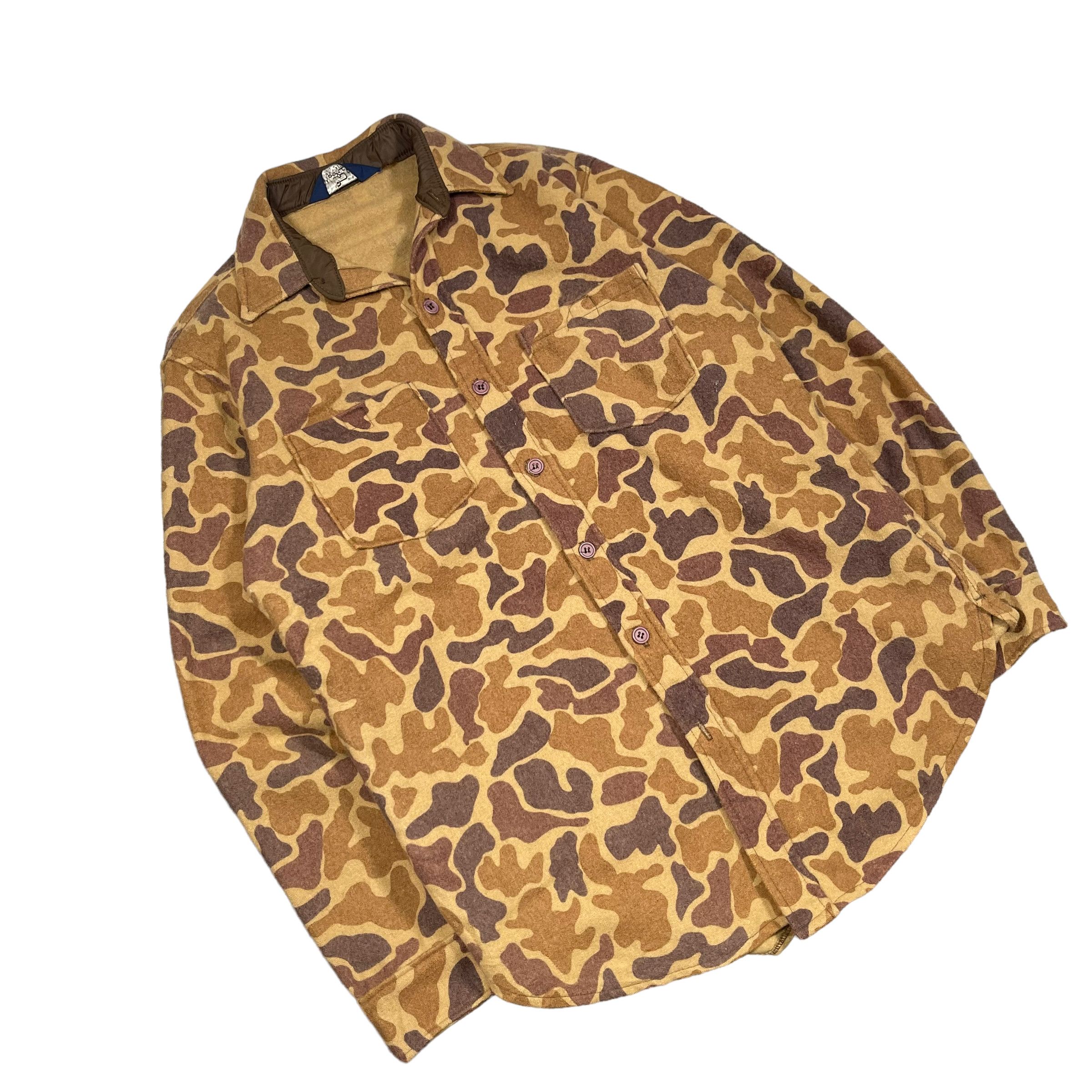 Vintage × Woolrich Woolen Mills Vintage 1980s Woolrich Camouflage Wool Button Up Shirt Size US L / EU 52-54 / 3 - 2 Thumbnail
