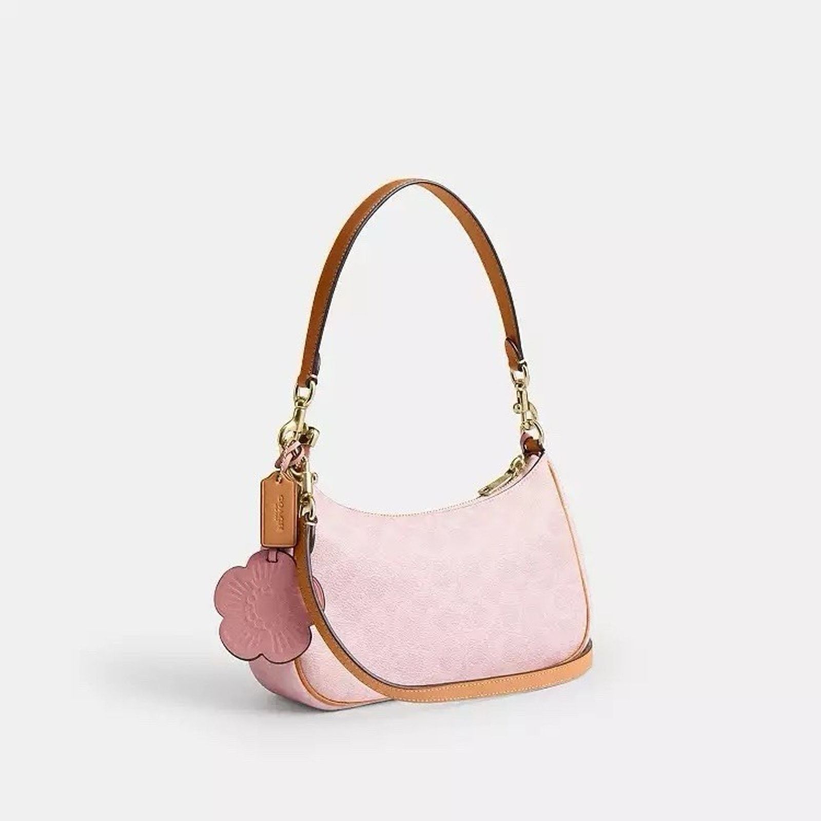 Coach NWT Coach Gold Powder Pink Teri Shoulder Bag Charms CEA20 Size ONE SIZE - 13 Thumbnail