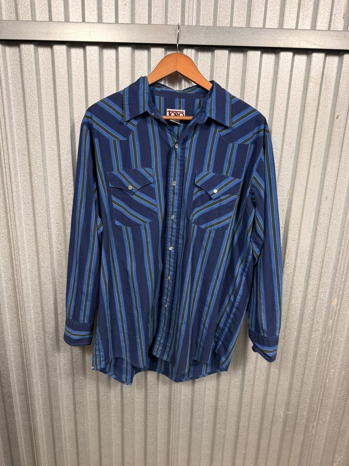 Other Vintage Toro Western Pearl Snap Pinstripe Western Shirt Size US L / EU 52-54 / 3 - 5 Thumbnail