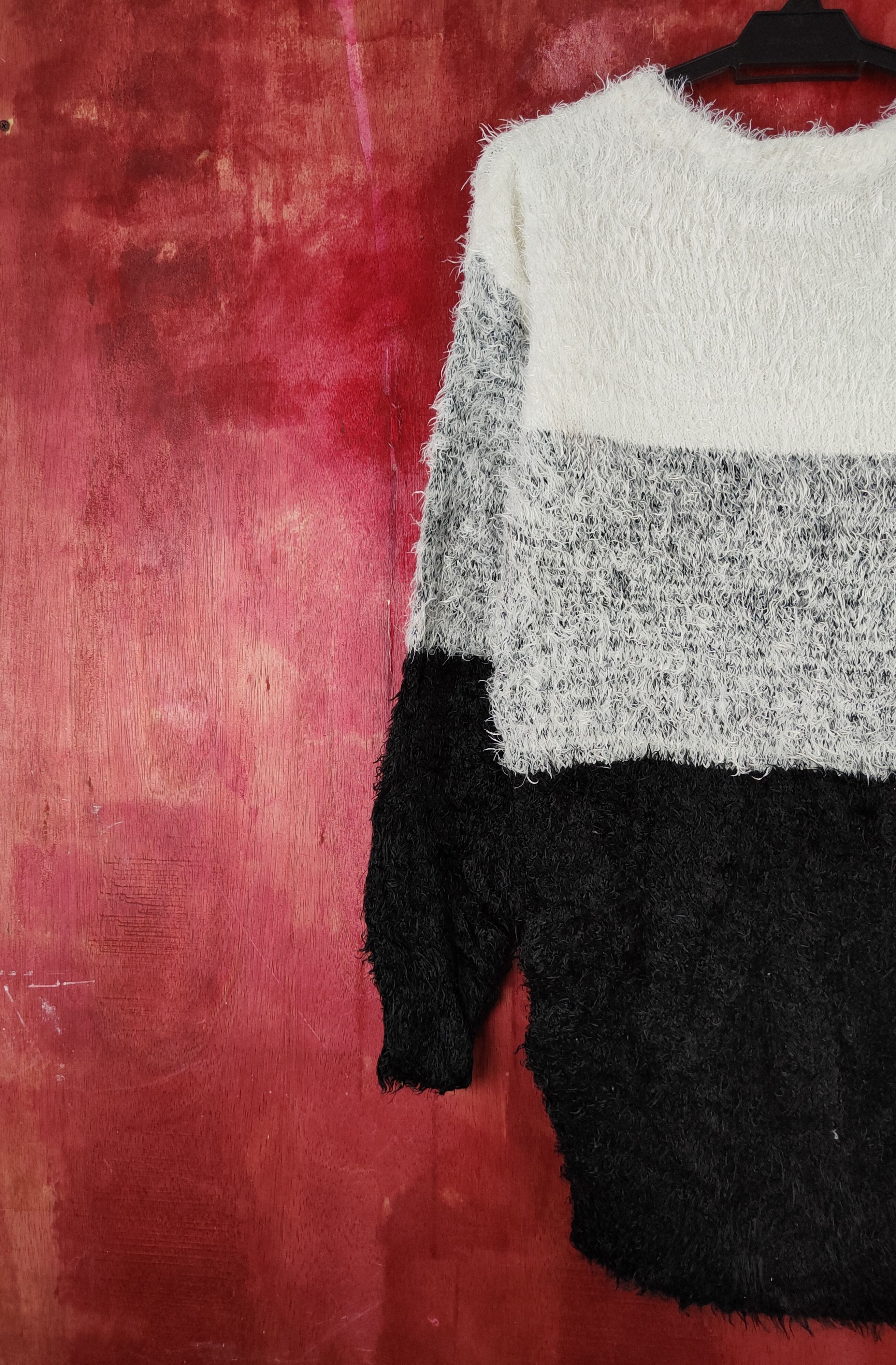 Homespun Knitwear × Japanese Brand Sureve Black White Shag Shaggy Fur Mohair Knitwear #S2024 Size L / US 10 / IT 46 - 8 Thumbnail