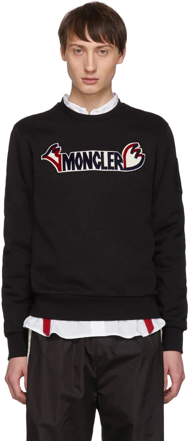 Moncler Moncler Genius 2 Moncler 1952 Black Logo Sweatshirt Grailed