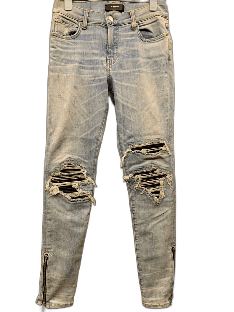 amiri mx1 ripped stretch denim jeans