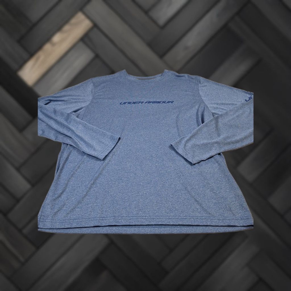 Under Armour Under Armour Shirt Mens XL Blue Long Sleeve HeatGear Logo Tee Size US XL / EU 56 / 4 - 1 Thumbnail