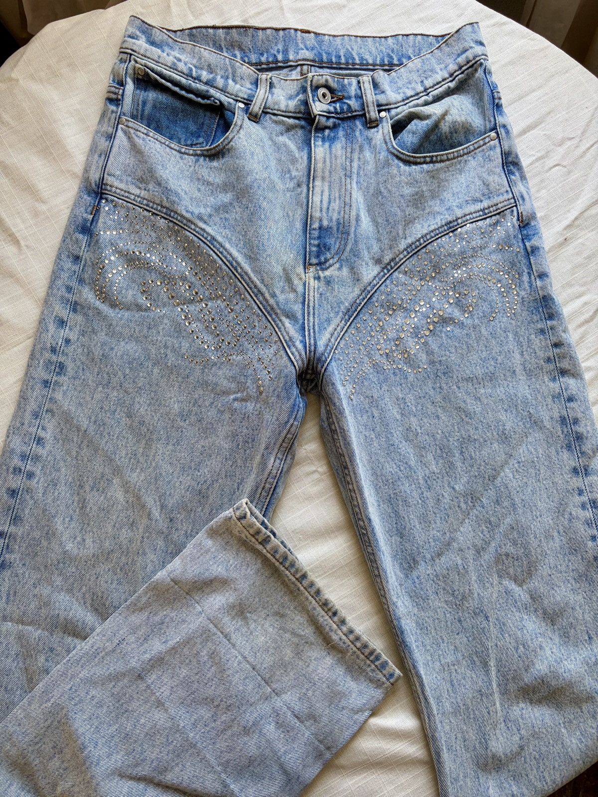 Y/Project Y/Project Unisex Blue Crystal Studded Tall Jeans — Size 30 Size US 30 / EU 46 - 1 Thumbnail