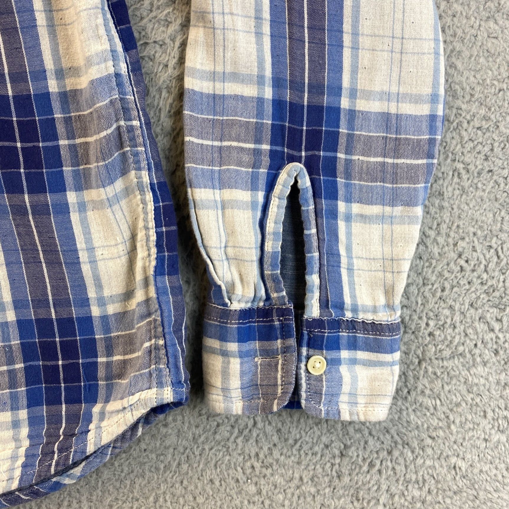 Lucky Brand Lucky Brand Men’s Long Sleeve Dress Shirt Size Large L 100% Cotton Blue / 72-21 Button-Up Button-Down Collared Check Western All Seasons Regular Size 42R - 5 Thumbnail