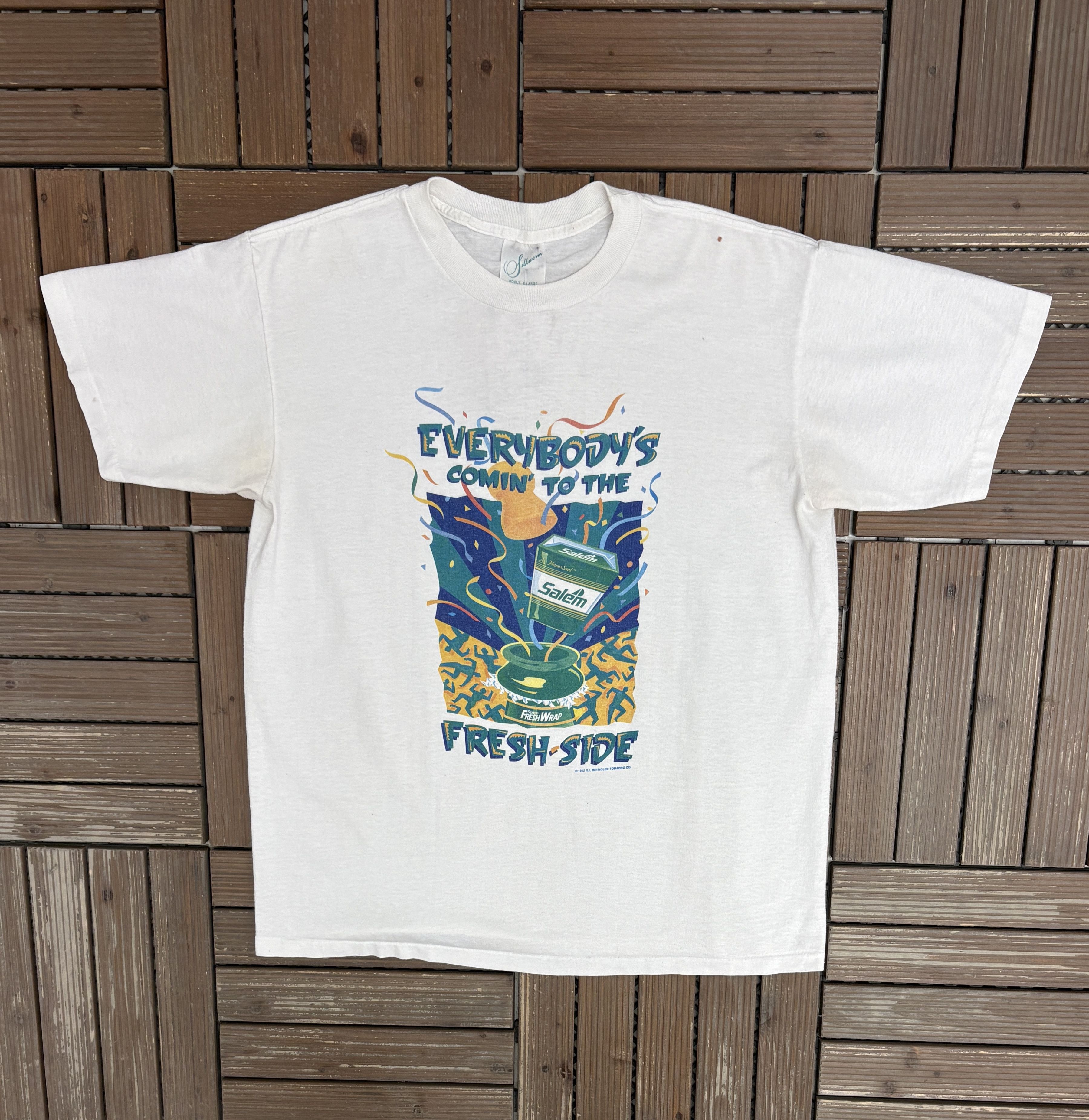 Vintage Salem Cigarettes Fresh Side Vintage White Tee Size US XL / EU 56 / 4 - 1 Thumbnail