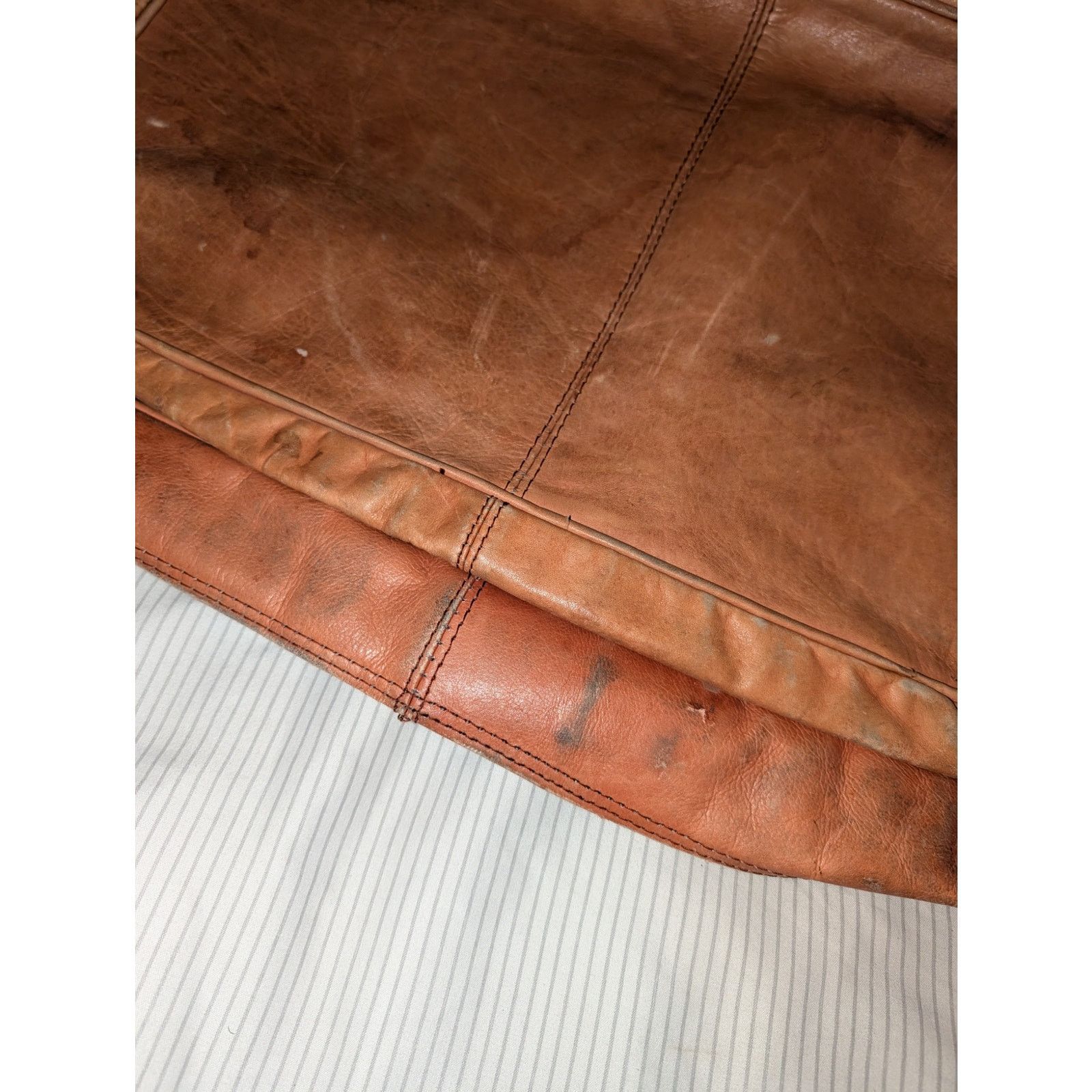 Handmade Handmade Vintage Leather Bag Satchel Columbia 20" x 10" Size ONE SIZE - 8 Thumbnail