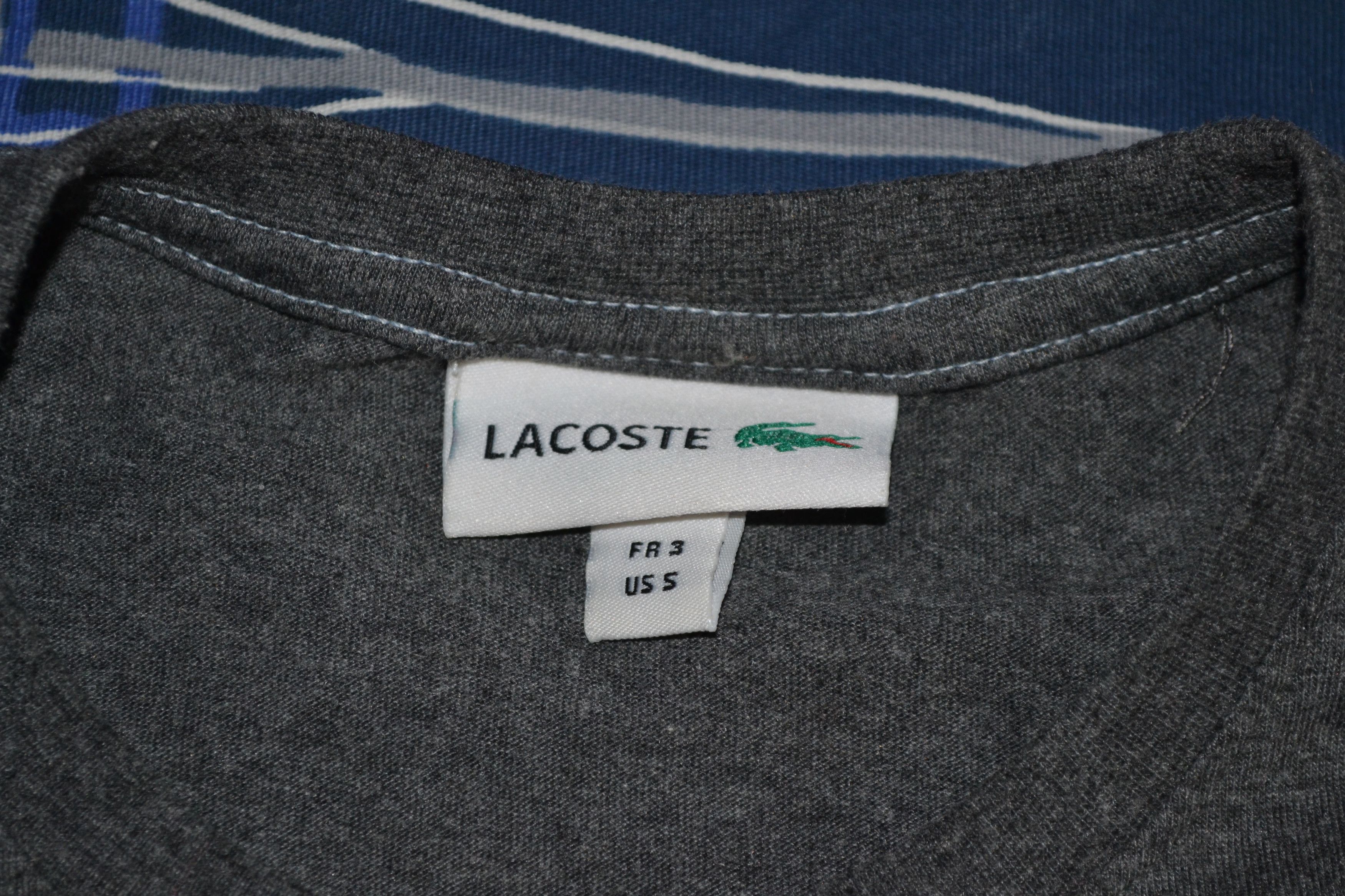 Lacoste Lacoste T-Shirt – Size S – Gray with Blue Crocodile Logo Size US S / EU 44-46 / 1 - 6 Thumbnail