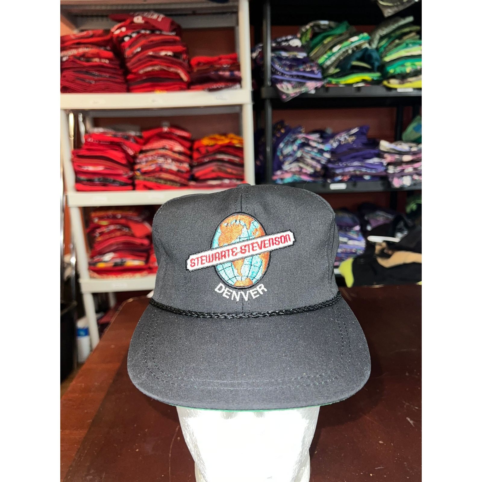 Vintage Vintage Denver Roper Hat Stewart & Stevenson Black Cap VTG Size ONE SIZE - 1 Thumbnail
