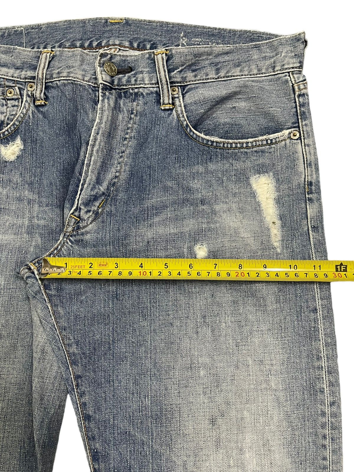 Edwin Vintage Japan Edwin 503 Blue Wash Distress Baggy Jeans Size US 34 / EU 50 - 13 Thumbnail