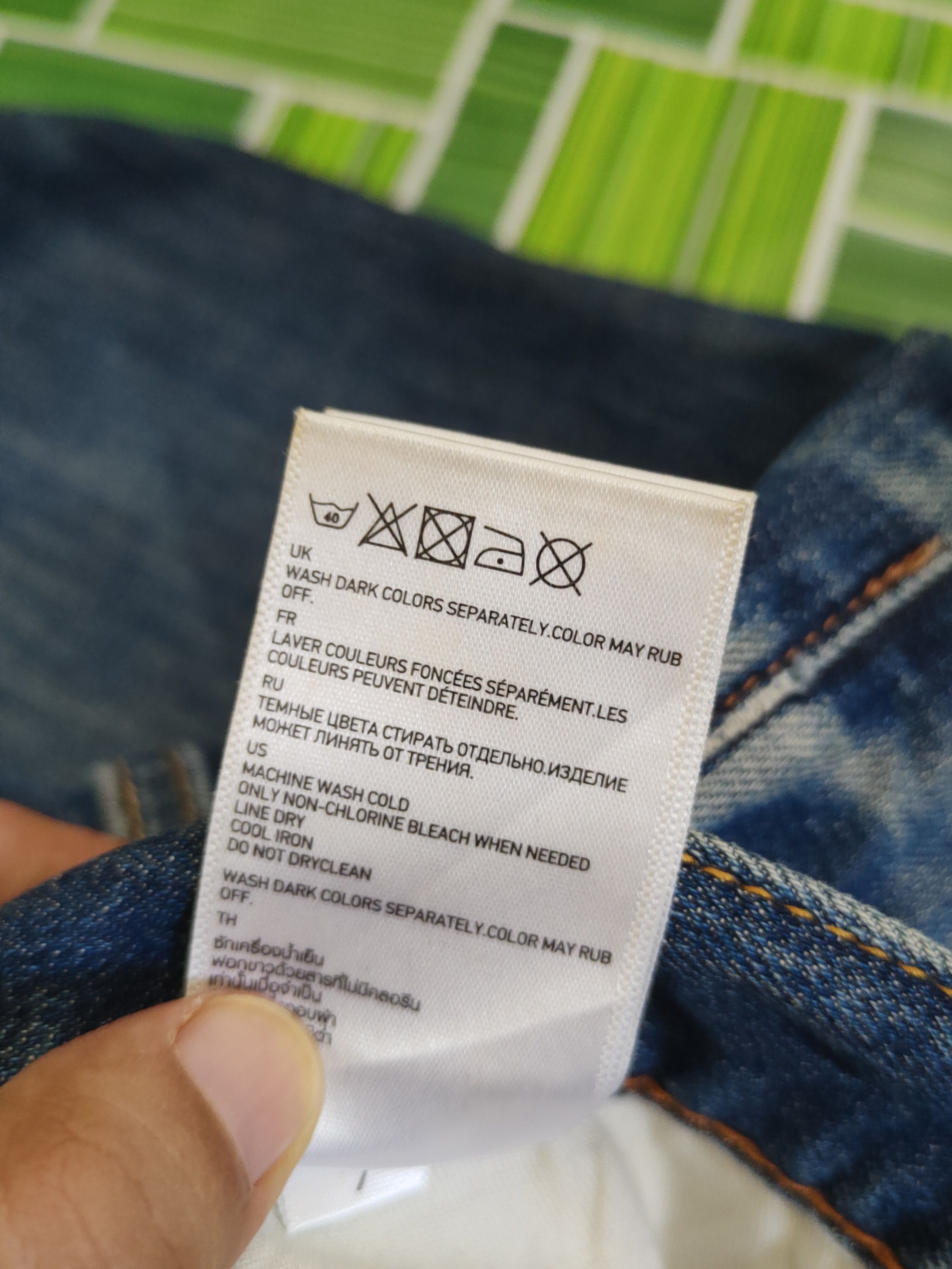 Japanese Brand Uniqlo Dark Blue Distressed ripped faded Denim #S1546 Size US 35 - 13 Thumbnail