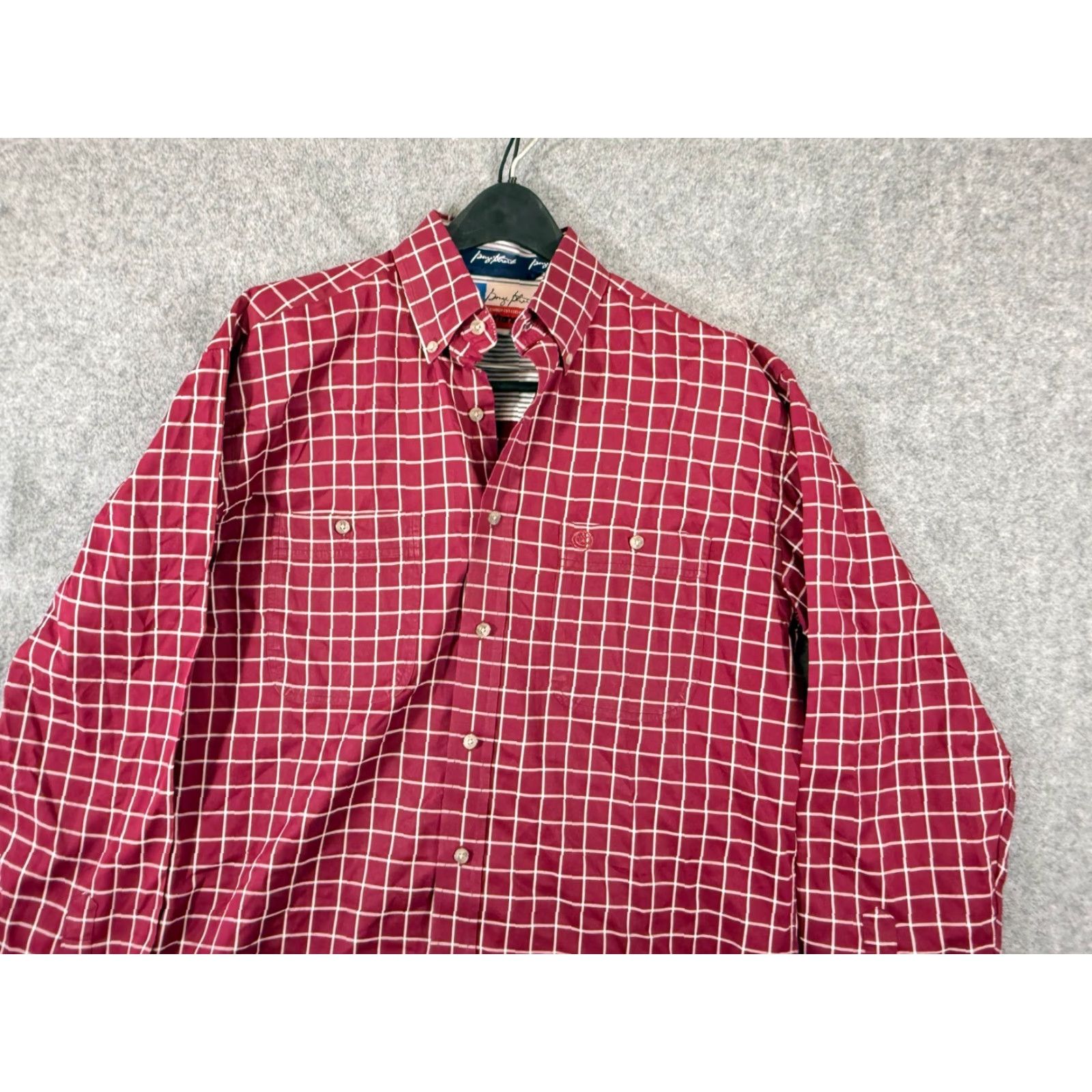 George George Strait Wrangler Western Shirt Mens M Red Checked Button Down Cowboy Cut Shirt Size US M / EU 48-50 / 2 - 2 Thumbnail