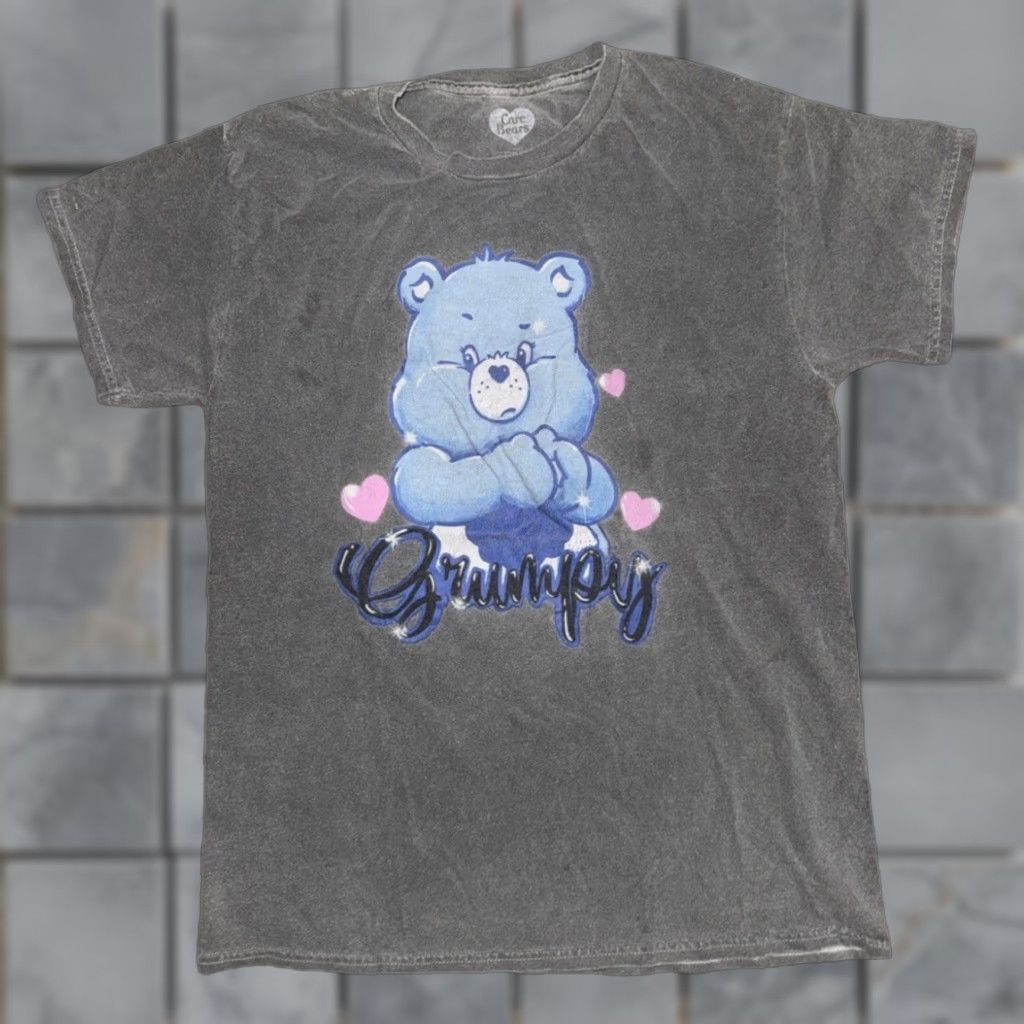Vintage VINTAGE Care Bears T-Shirt Gray Small 18x26 80s 90s Y2K Grumpy Bear Graphic Print Mens Shirts Size US S / EU 44-46 / 1 - 1 Thumbnail