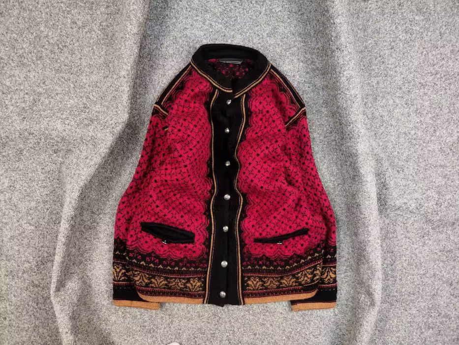 Dale Of Norway Dale of Norway Casual Collection Cardigan Red Nordic Sweater Size L / US 10 / IT 46 - 1 Thumbnail