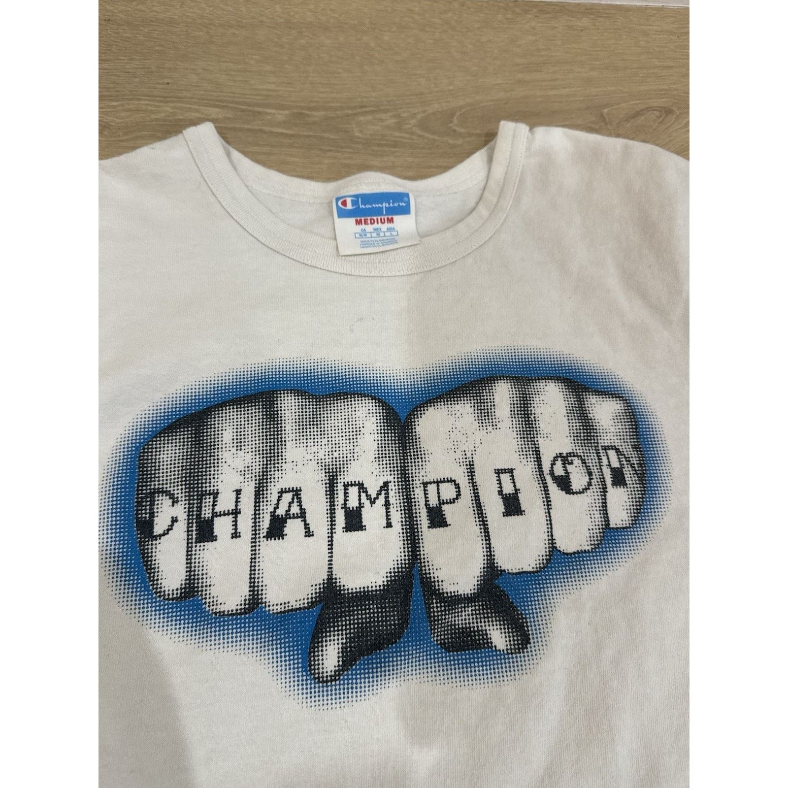 Champion Champion Knuckles Spellout T-Shirt White Heavy Weight RARE Size US M / EU 48-50 / 2 - 2 Thumbnail