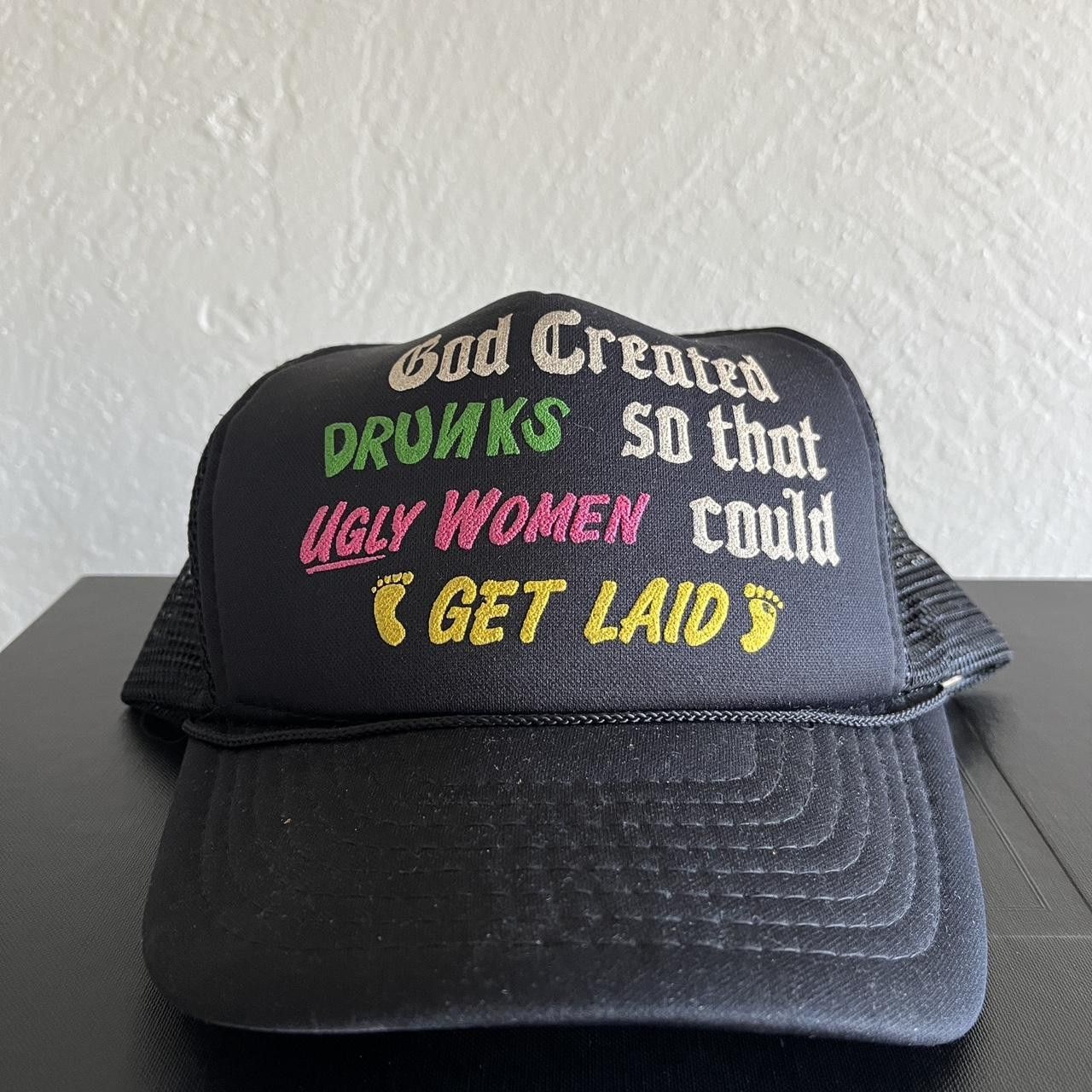 Vintage vintage trucker hat 80’s 90’s offensive puff print Size ONE SIZE - 1 Thumbnail