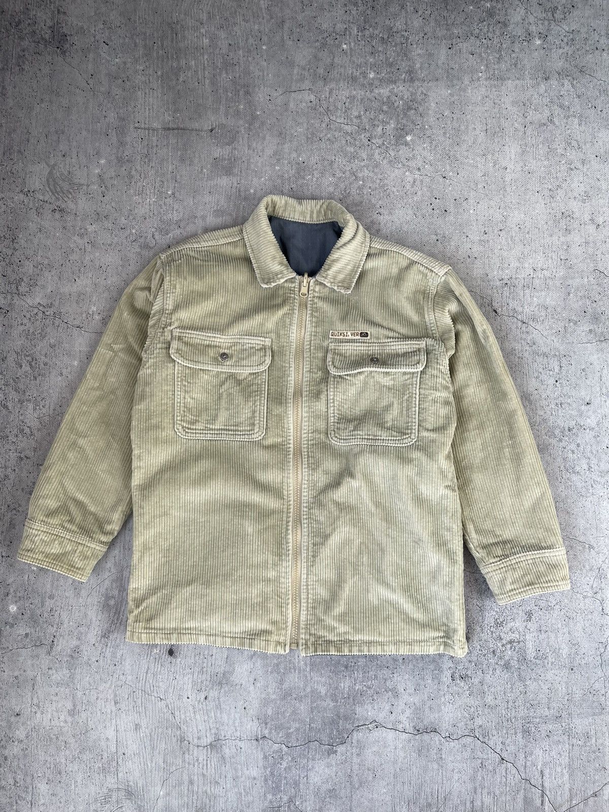 Quiksilver Vintage Quiksilver Big Logo Two Sided Corduroy Y2K Jacket Size US XS / EU 42 / 0 - 5 Thumbnail