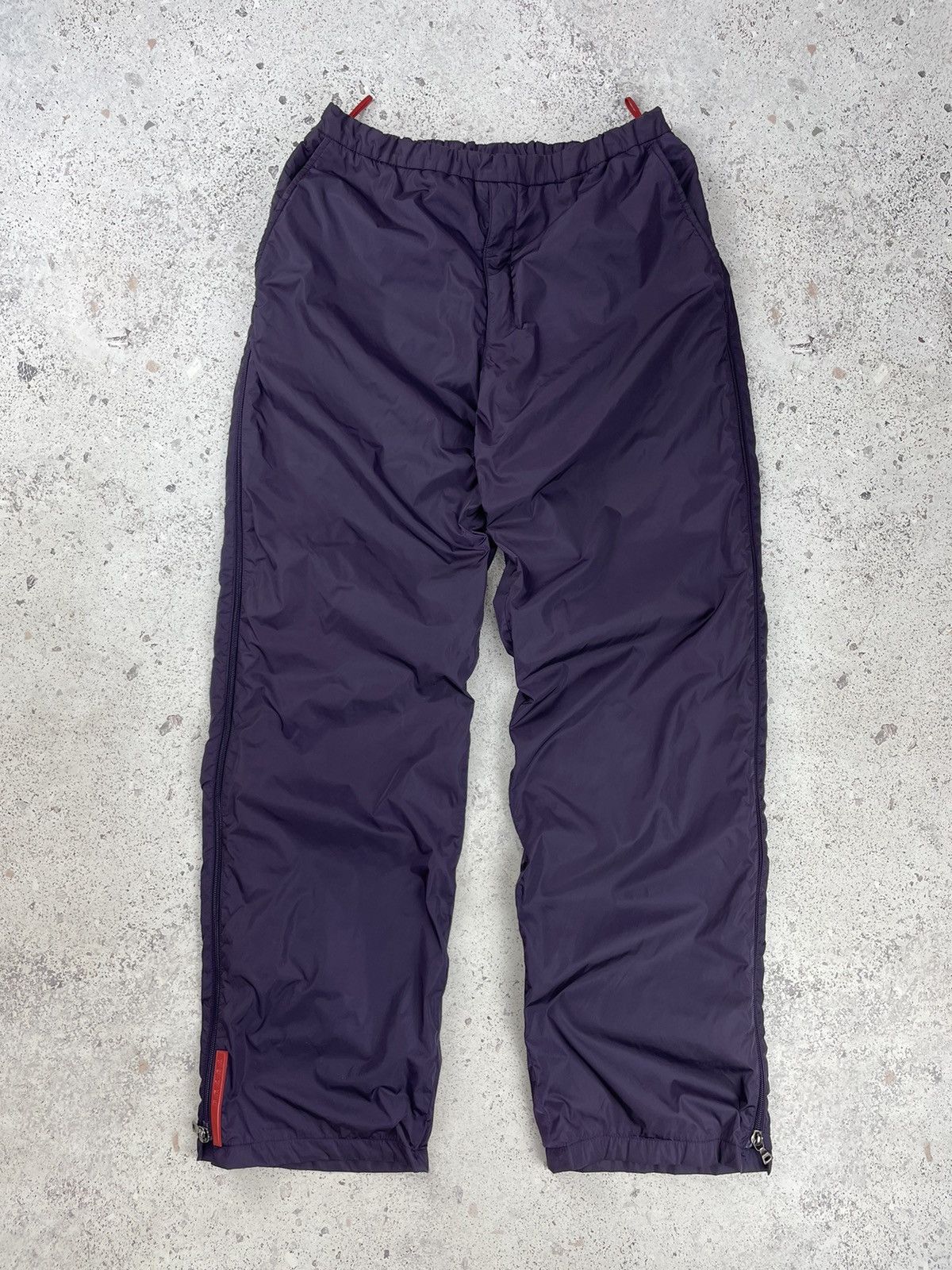 image of Prada Vintage Red Tab Nylon Pants Purple Size 52, Men's