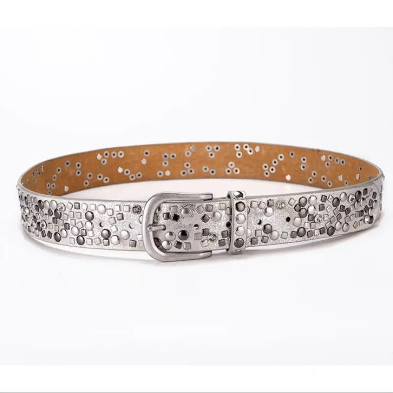 Other Skull Leather Belt Size ONE SIZE - 5 Thumbnail