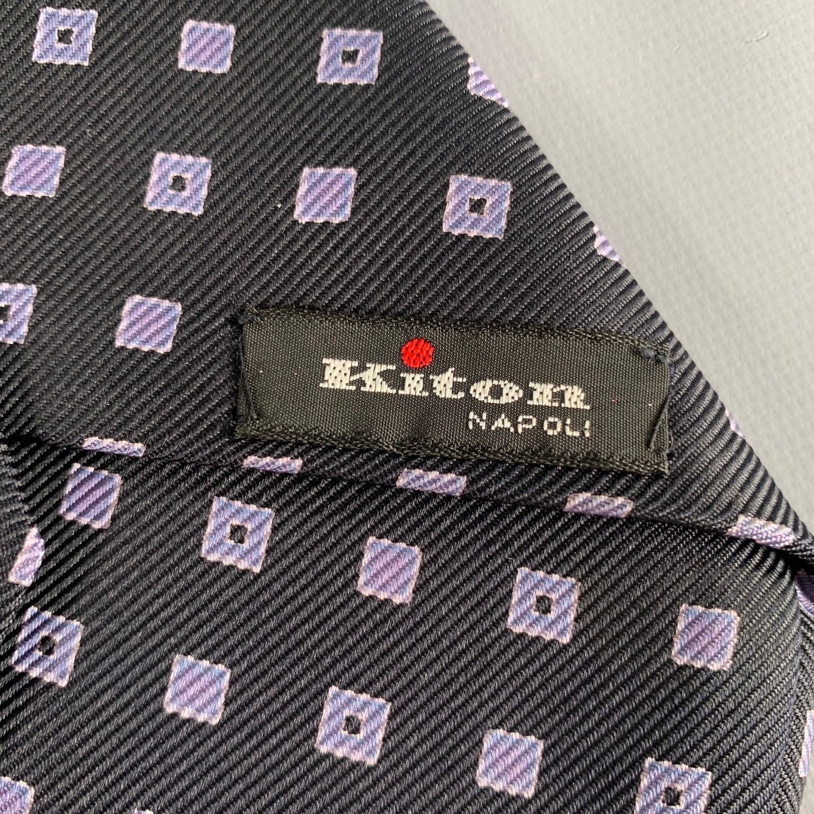 Kiton KITON Black Purple Diamond Silk Tie Size ONE SIZE - 4 Thumbnail