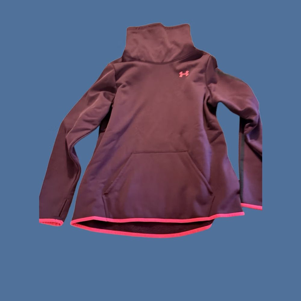 Under Armour Under Armour Cold Gear Cowl Neck Sweatshirt Burgundy/Pink Womens Logo Size L Size L / US 10 / IT 46 - 1 Thumbnail