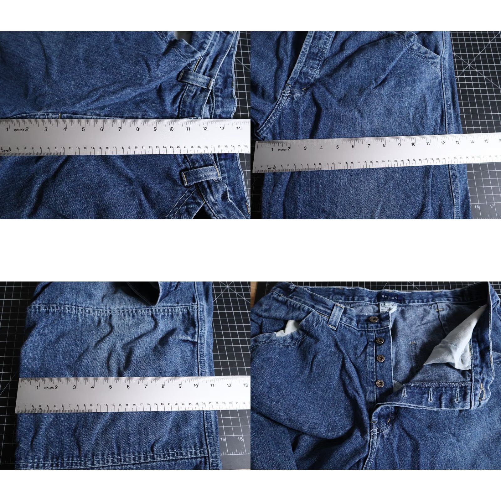 Guess VINTAGE GUESS Jeans Men's 34 x 32 Blue Baggy Fit Carpenter Button Fly 90s Size US 34 / EU 50 - 8 Thumbnail