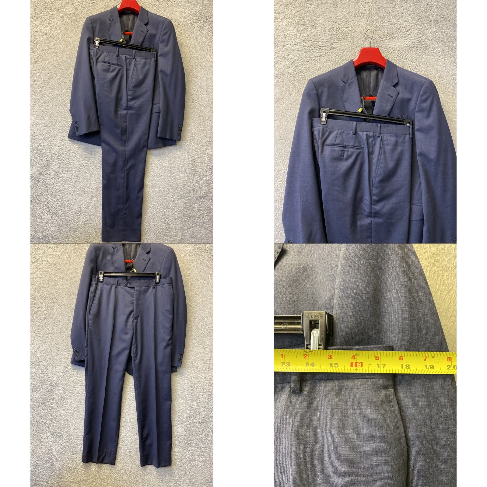 Emporio Armani VINTAGE Emporio Armani G-Line Navy Blue Wool Suit Jacket 45R Pants 35x32 2-Piece Mens Slim Notch Lapel Two Button Flat Front Double-Vented Size 48R - 10 Thumbnail