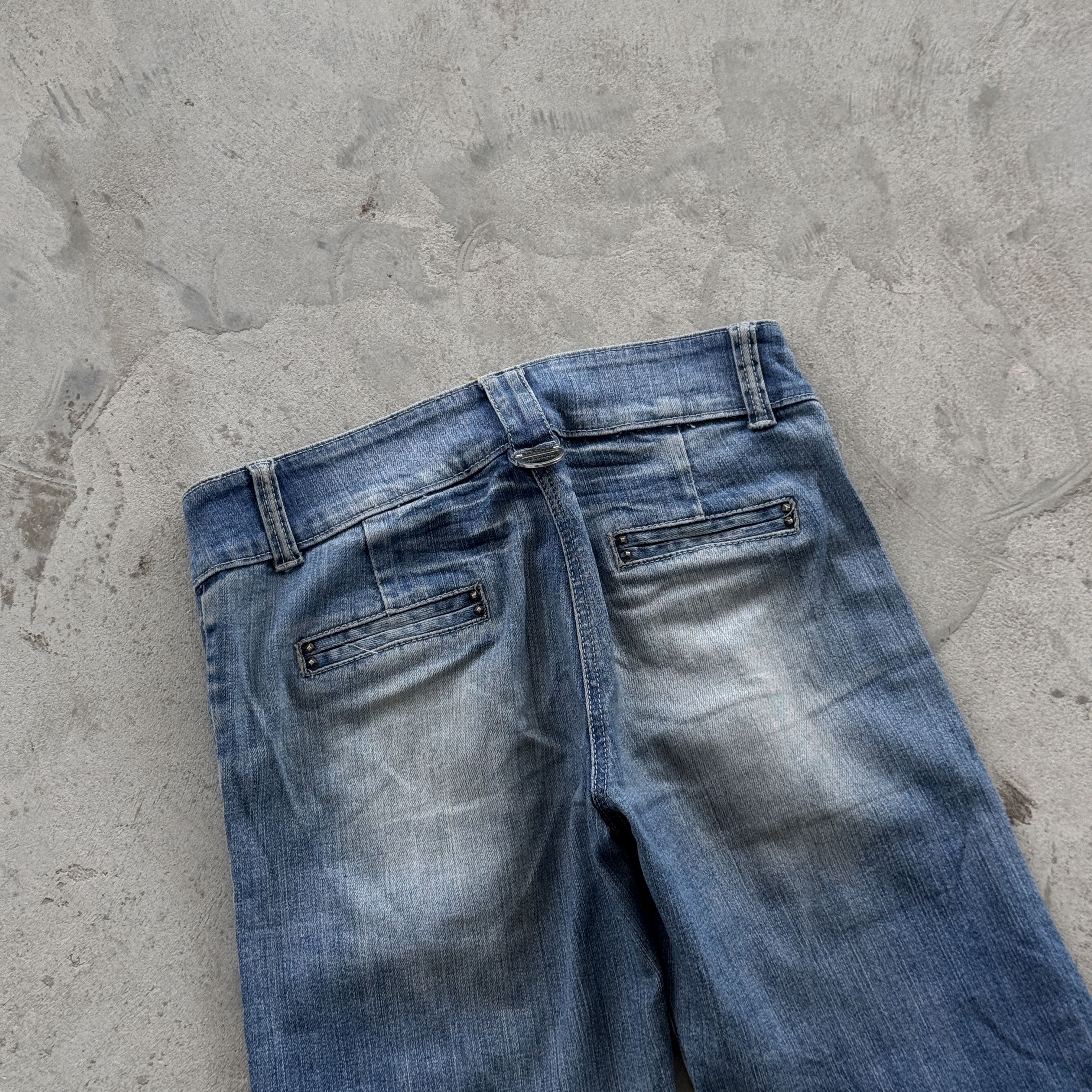 Prada Vintage Prada Womens Flare Blue Denim Jeans Pants Size 30" / US 8 / IT 44 - 4 Thumbnail