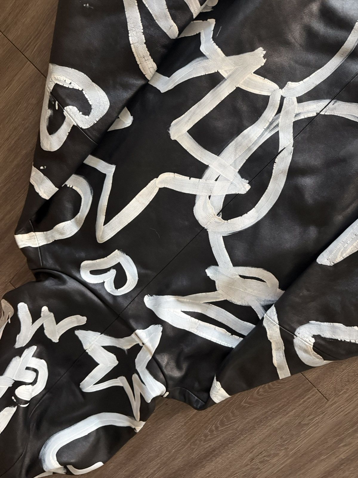 Skoloct Skoloct hand painted leather hoodie Size US L / EU 52-54 / 3 - 4 Thumbnail