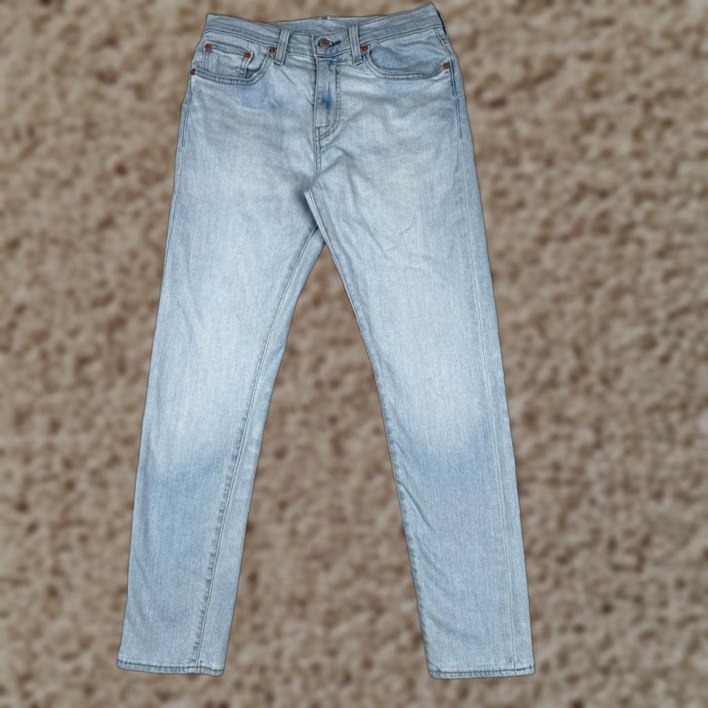Levi's VINTAGE Levi's 512 Jeans Men 29x28 Blue Denim Light Wash 27x28 Slim/Stretch 5-Pocket Distressed Cotton Blend Cotton Brand: Levi's 500 Series Retro Size US 29 - 1 Thumbnail