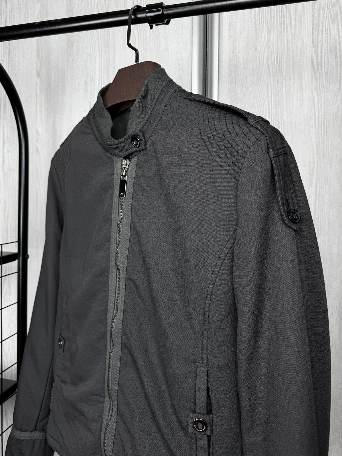 Emporio Armani Emporio Armani grey cotton military utility bomber jacket Size XL / US 12-14 / IT 48-50 - 5 Thumbnail