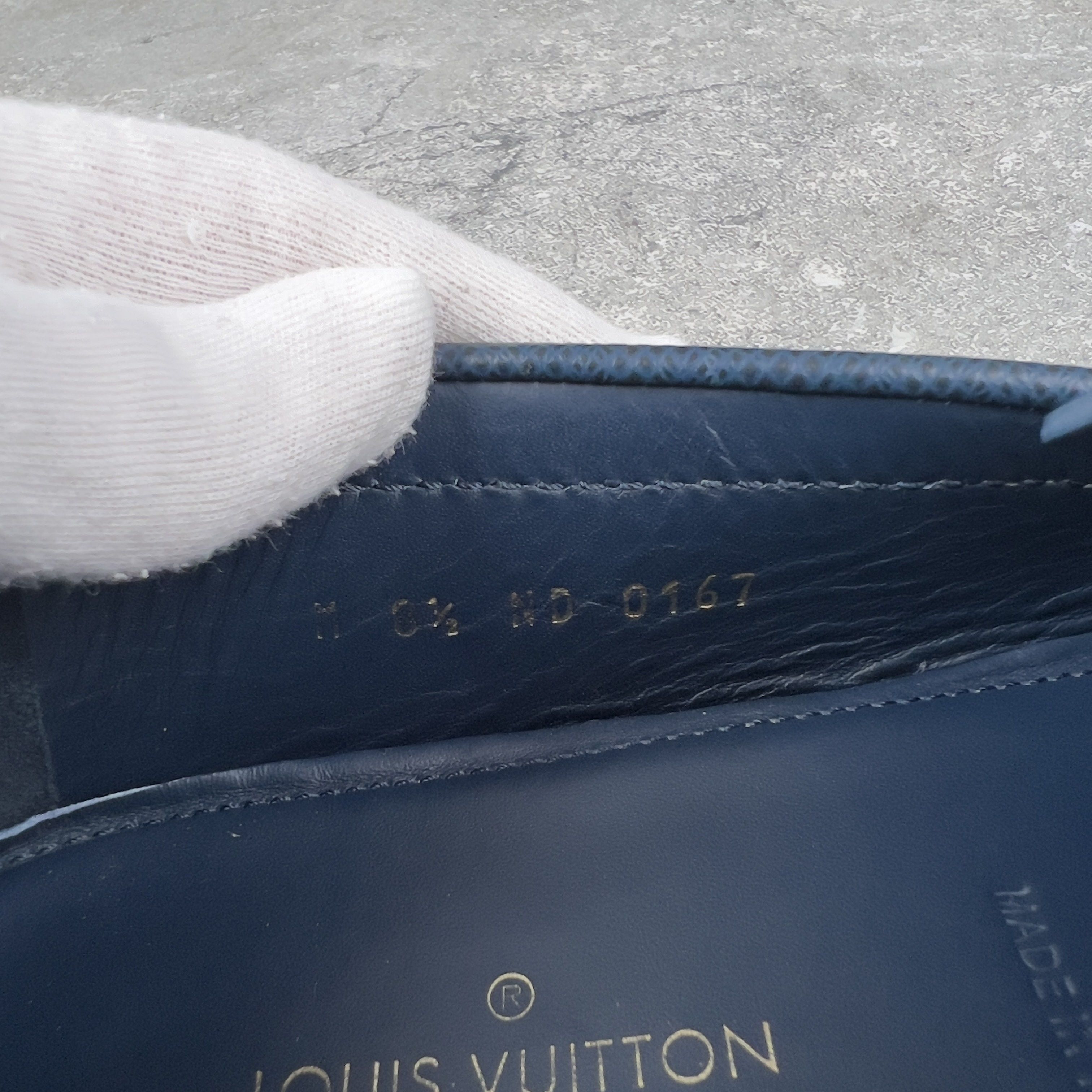 Louis Vuitton Hockenheim Moccasins Blue Taiga Leather Size US 9.5 / EU 42-43 - 11 Thumbnail