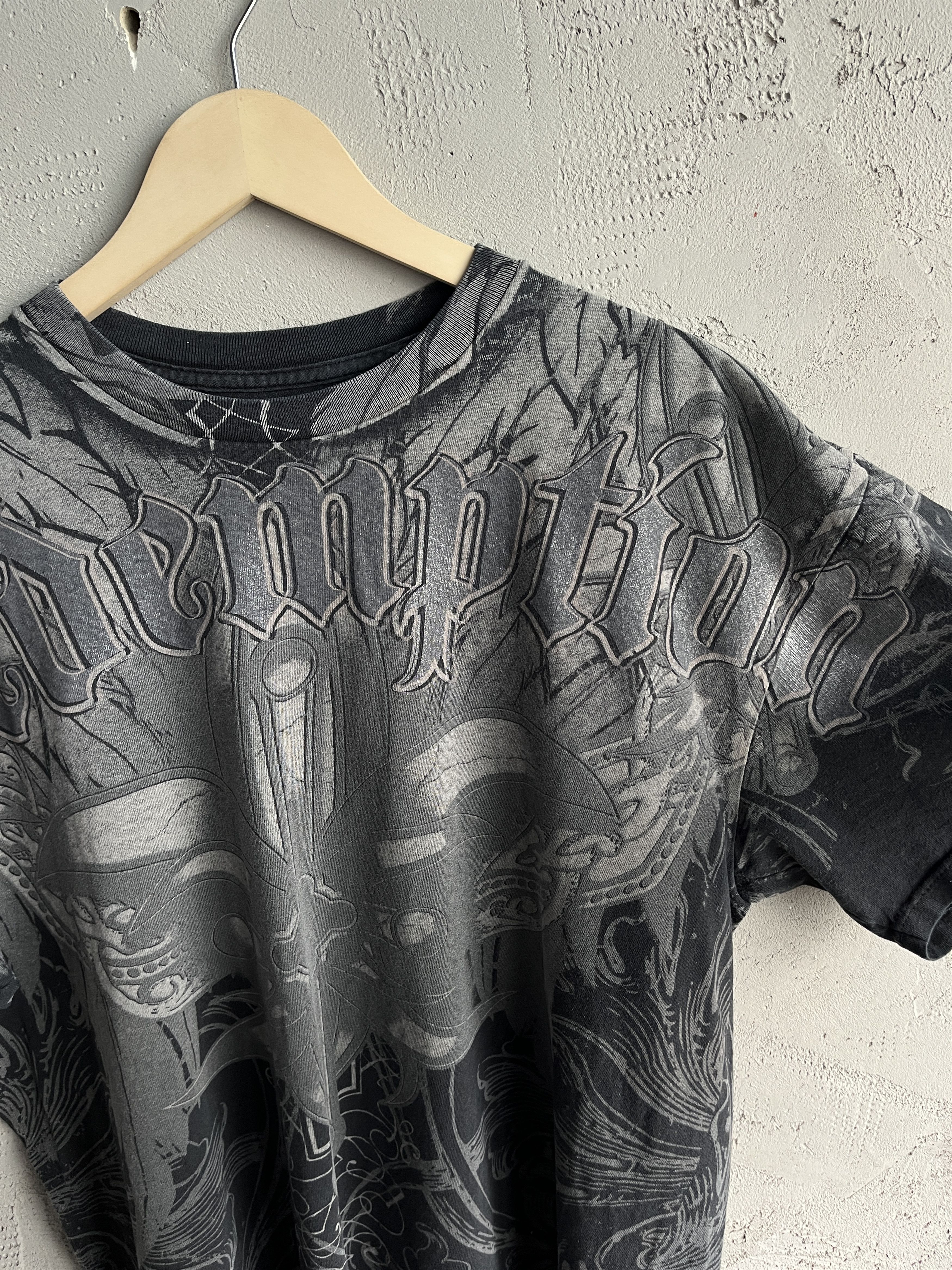 Affliction × Vintage Vintage Chemistry Redemption Skull Wing Cyber Y2K T Shirt Size US XL / EU 56 / 4 - 3 Thumbnail