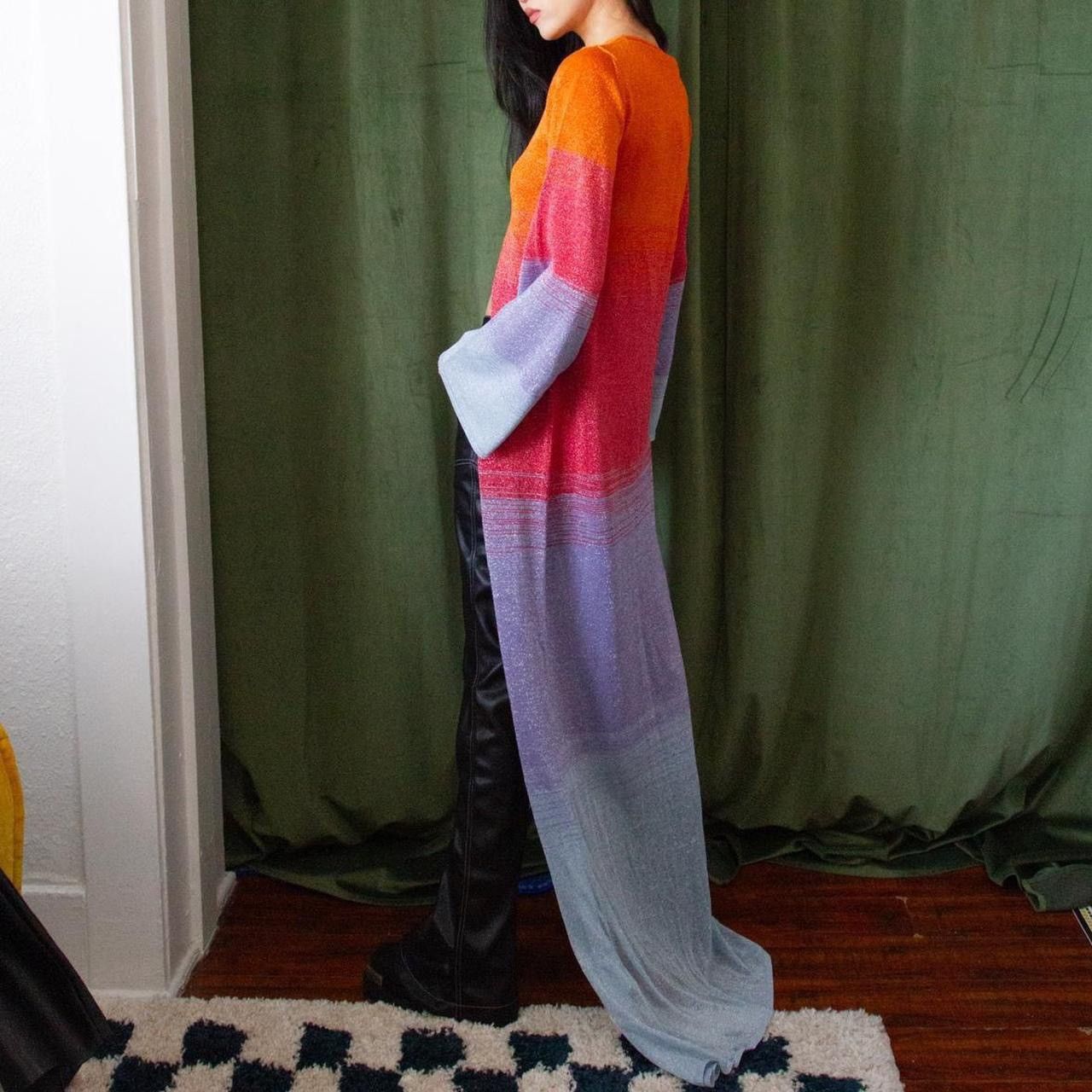 GCDS NWT GCDS Lurex Dégradé Knitted Long Cardigan Size S / US 4 / IT 40 - 4 Thumbnail